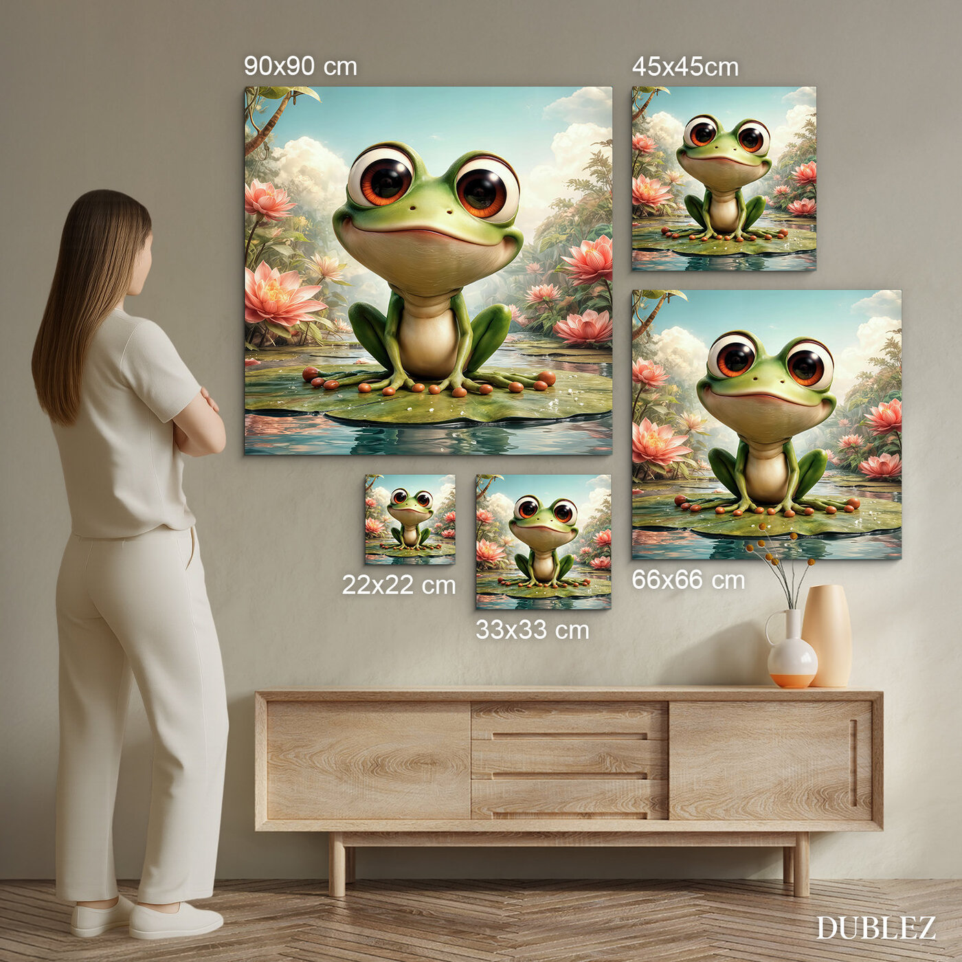 Drevený obraz pre deti - Žabka