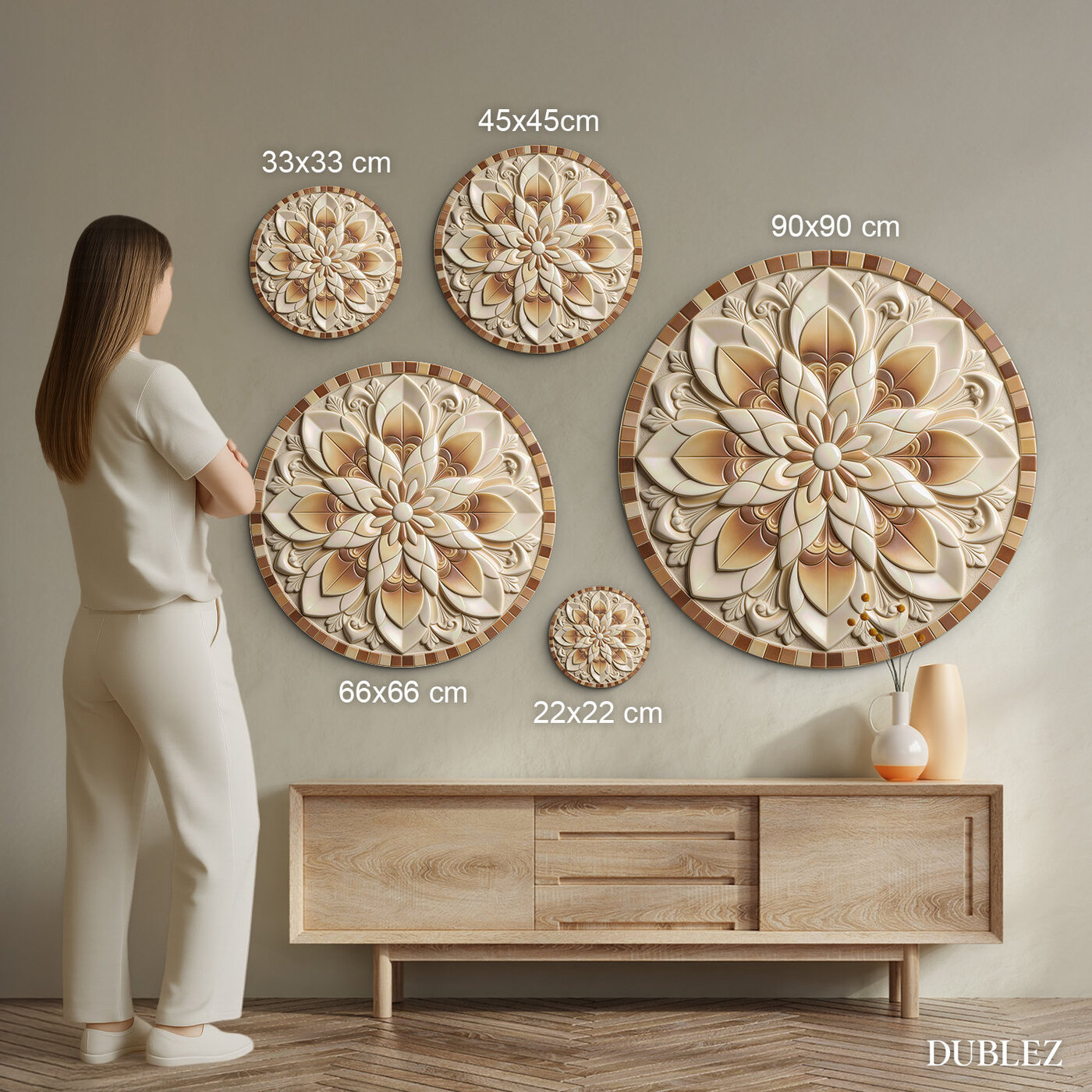 Mandala din lemn pentru perete - Lumina casei