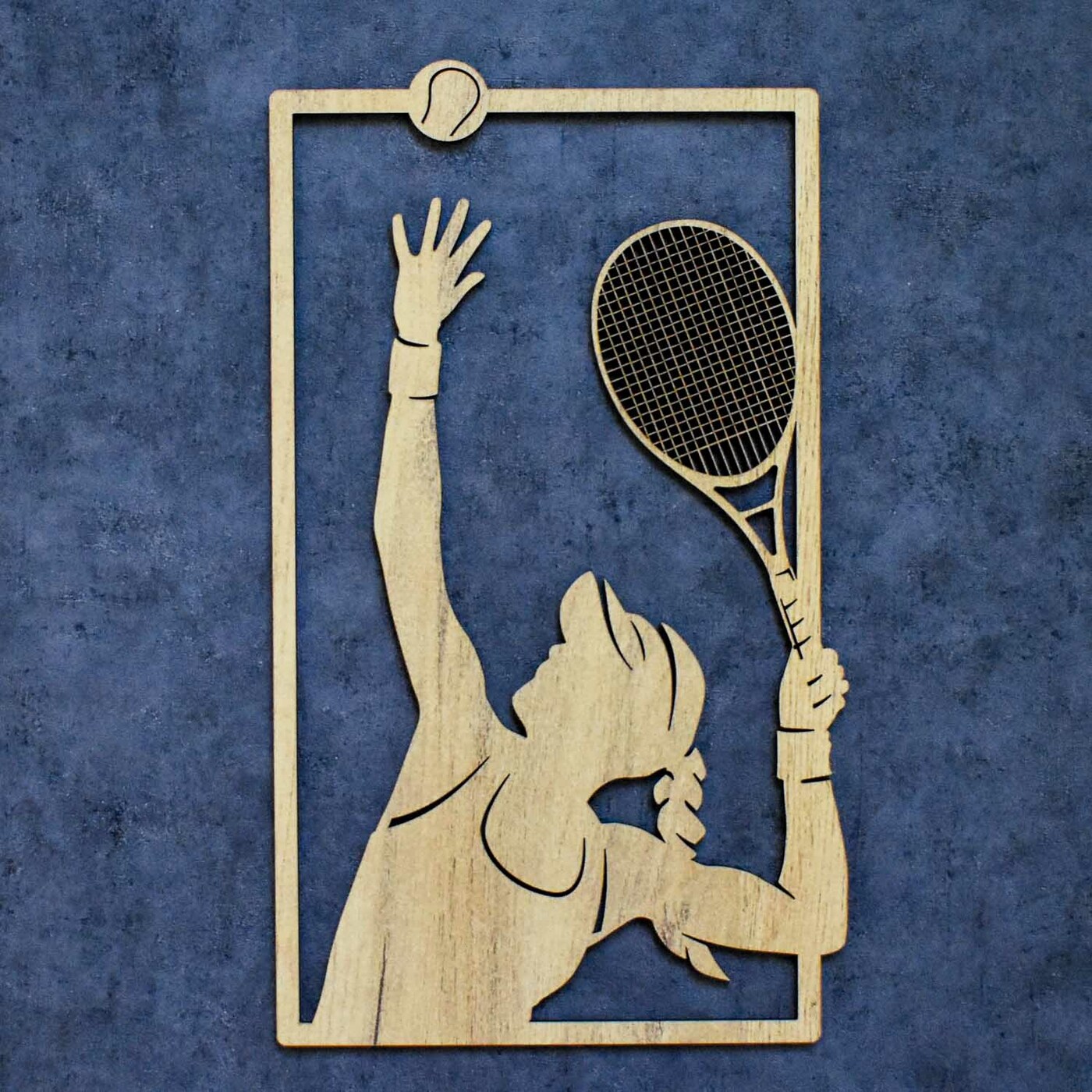 Drevený obraz športu - Tenistka | Dub zlatý