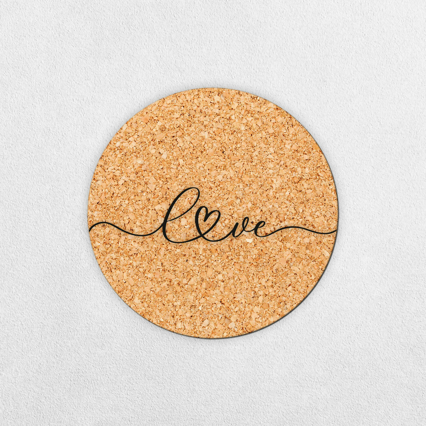 Cork Coaster for Glass - Love