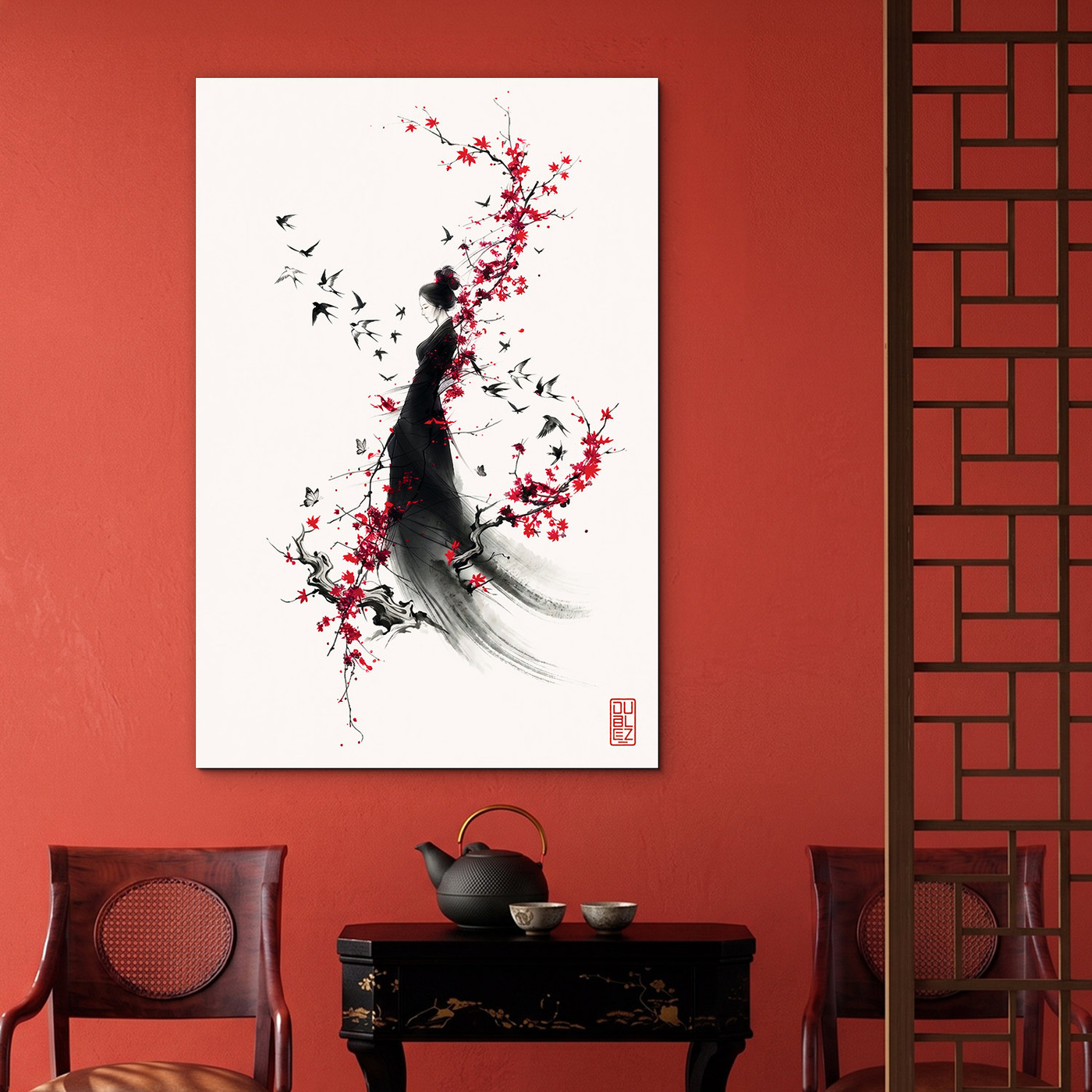 Obraz do spálne feng shui - Japonská žena