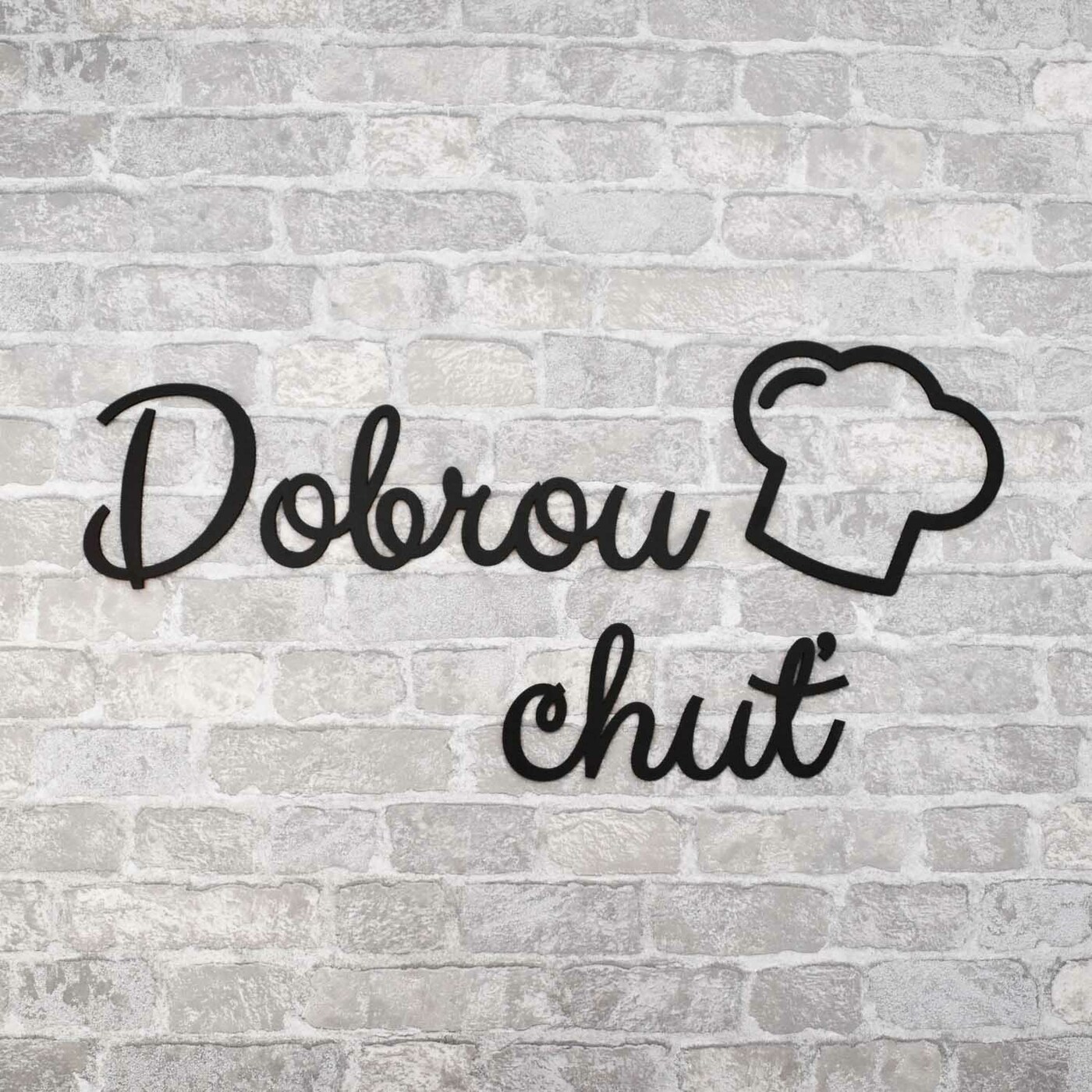 Dřevěný nápis do kuchyně - Dobrou chuť | Černá