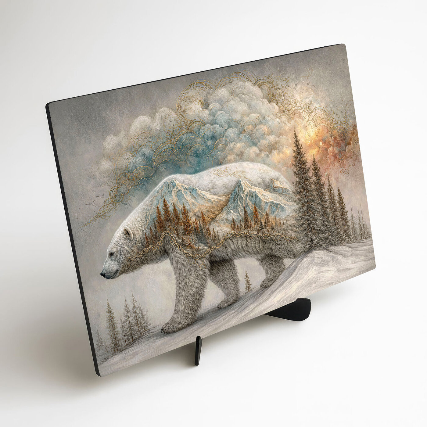 Drevený obraz - Ľadový medveď severu