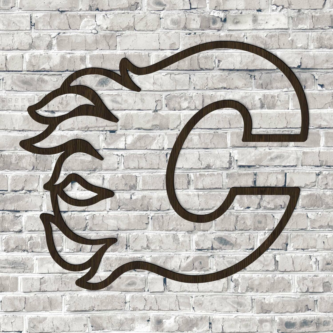 Drevené hokejové logo - Calgary Flames | Wenge