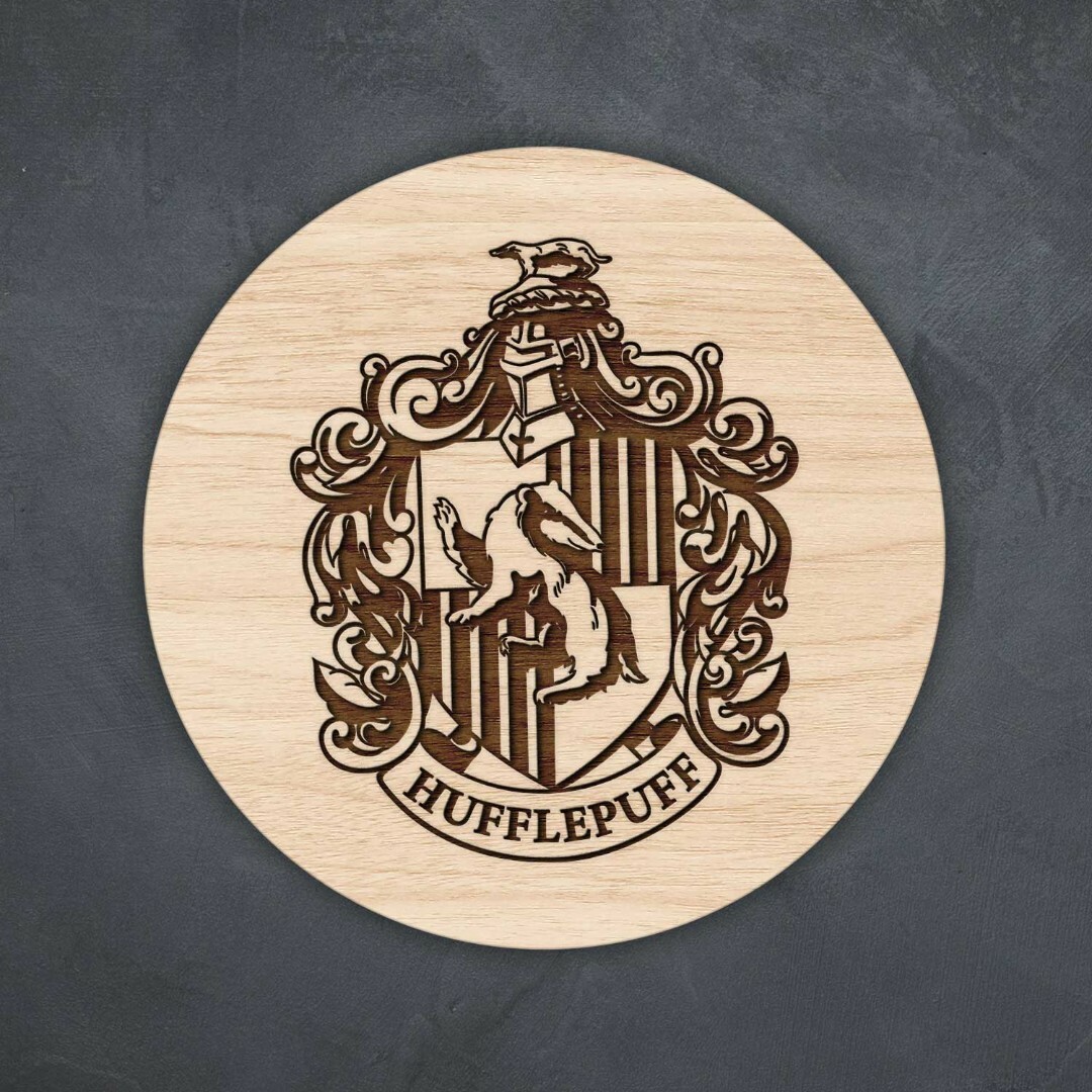 Dřevěné podložky pod hrnky - Fakulty Bradavic