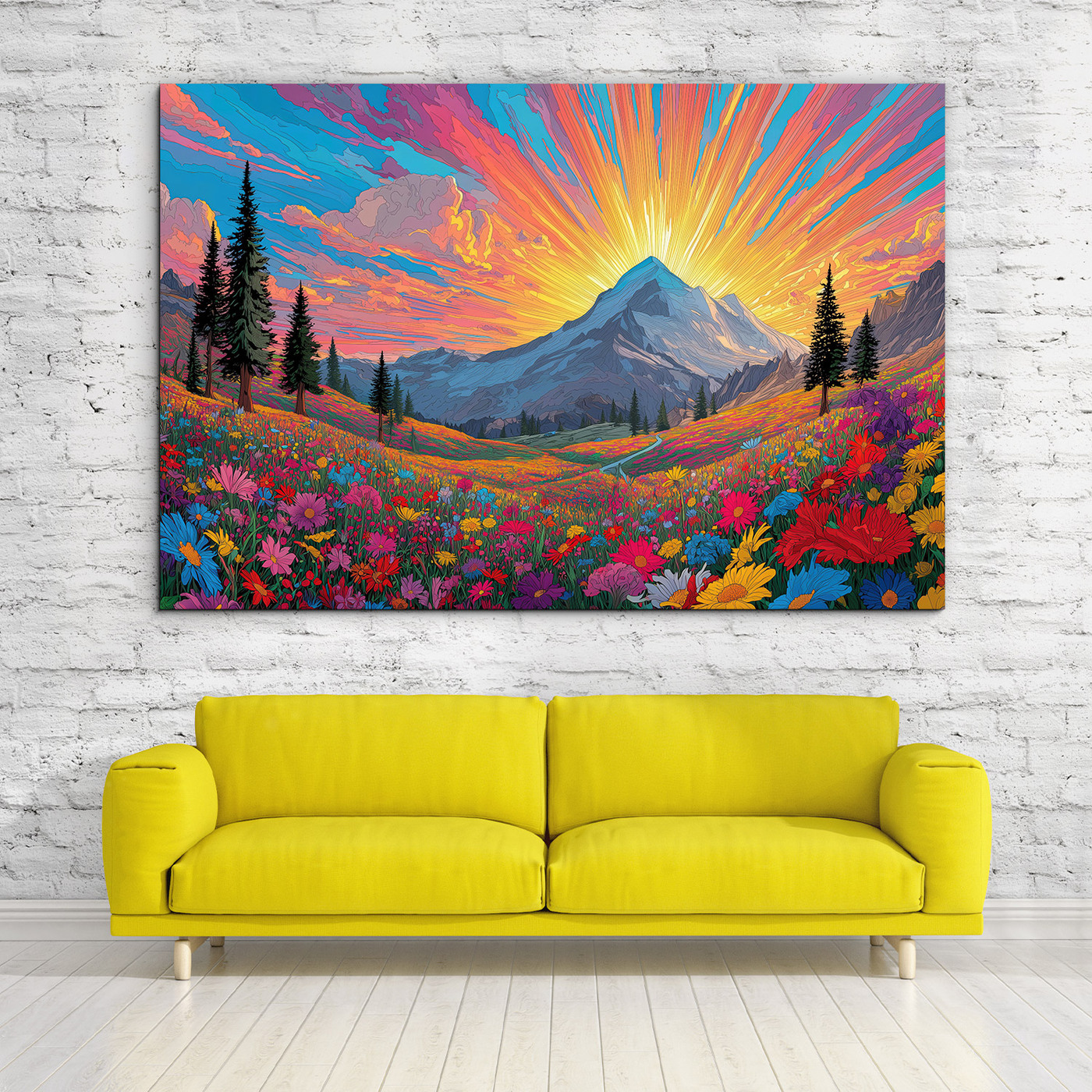 Wooden picture - Illustration of the landscape