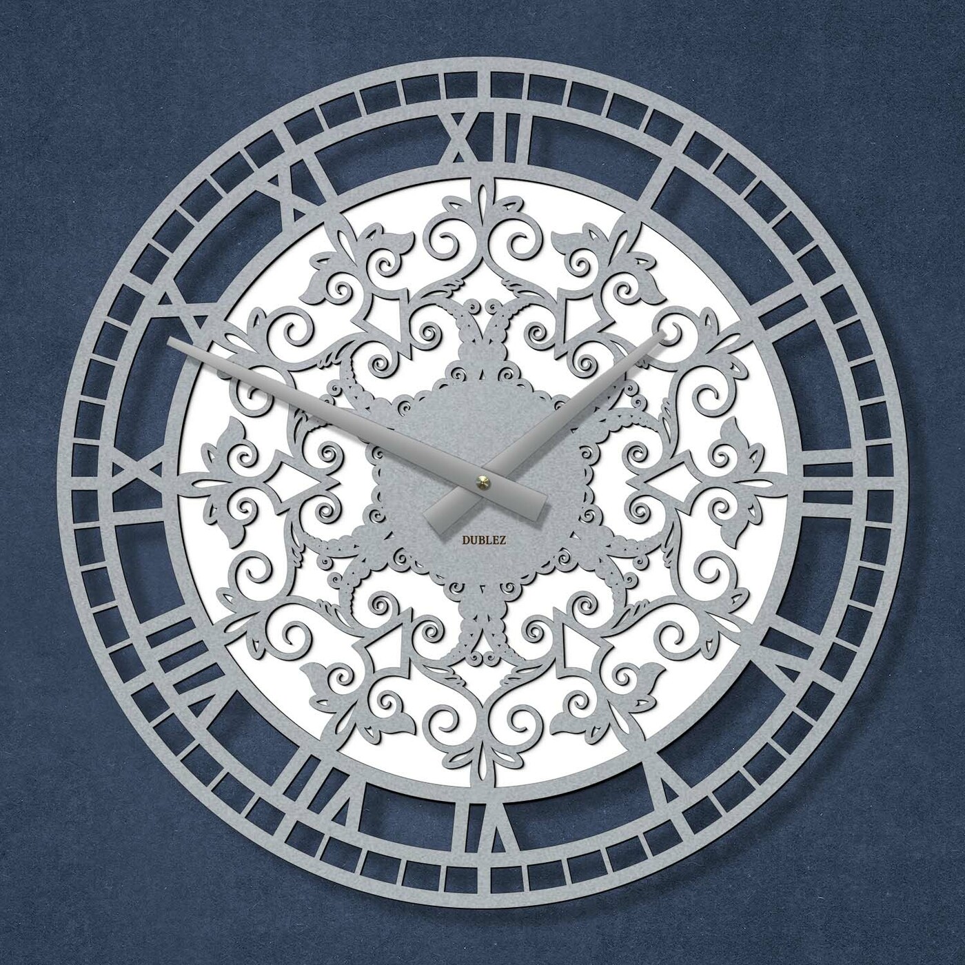 Drevené nástenné hodiny - Ornamenty | Strieborná