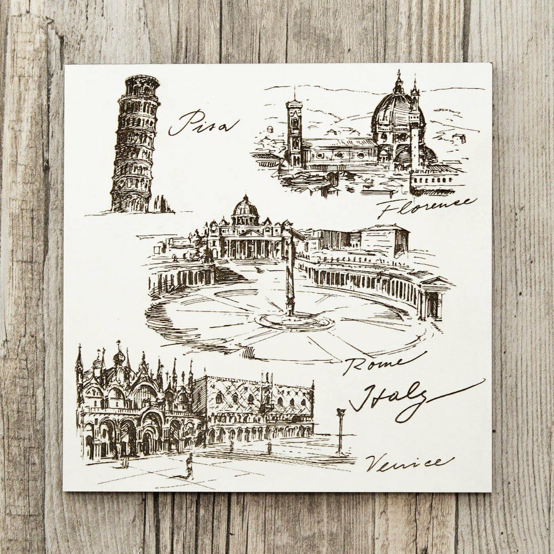 3D Wooden Engraved Wall Art - Italy | White