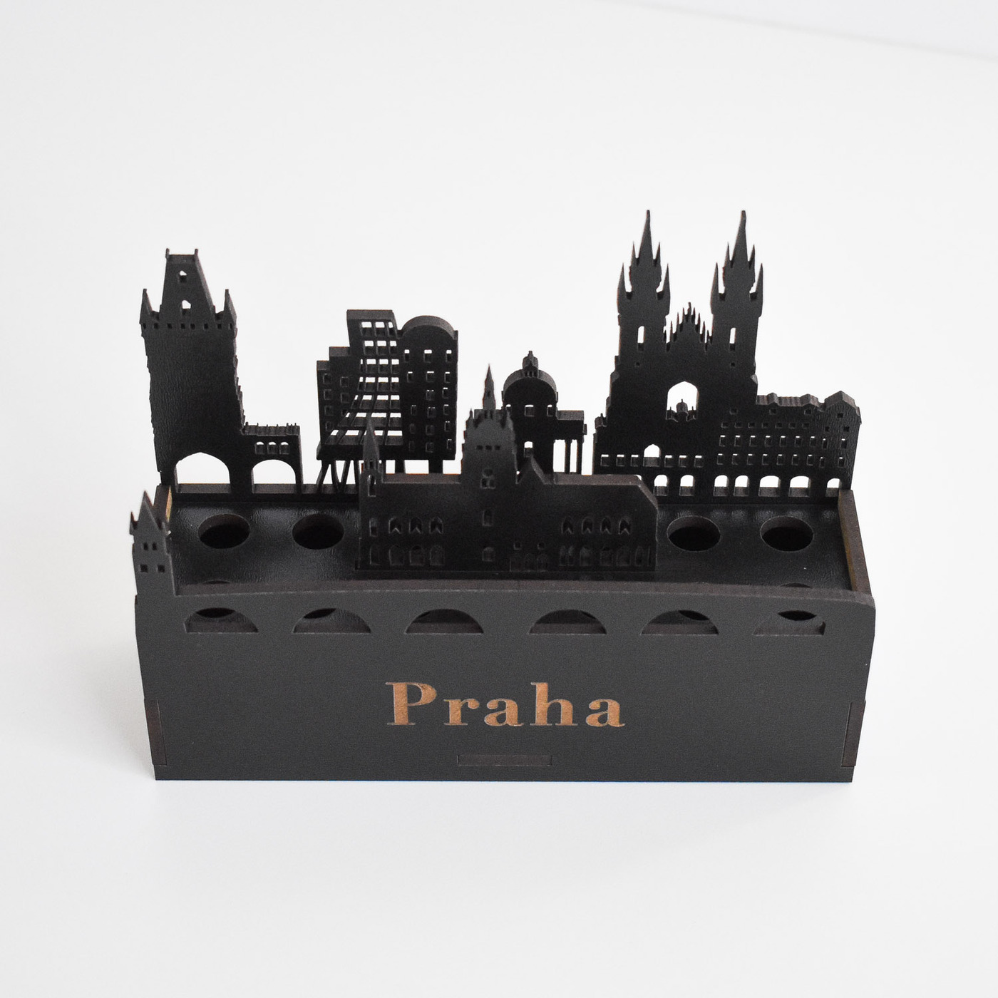 Dřevěný stojánek na tužky - Praha | Černá