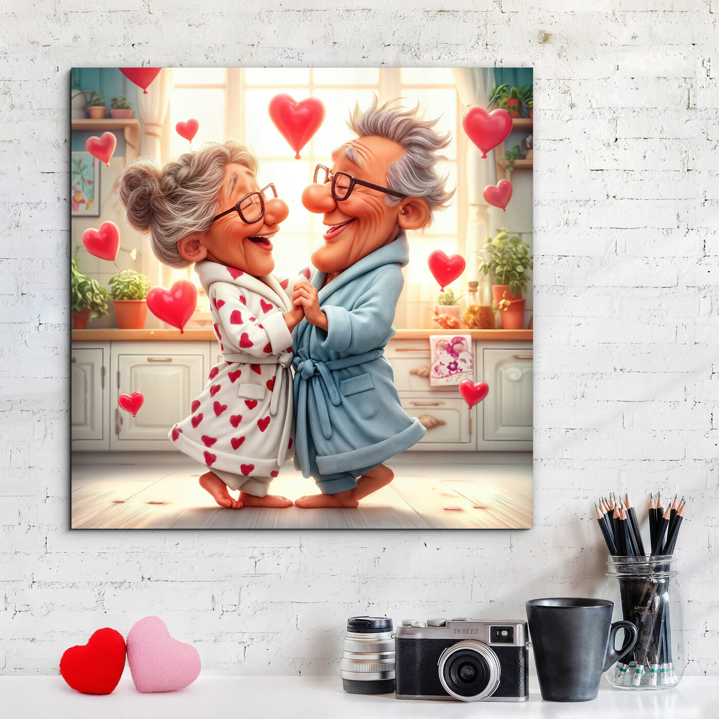 Drevený obraz - Láska v každom veku