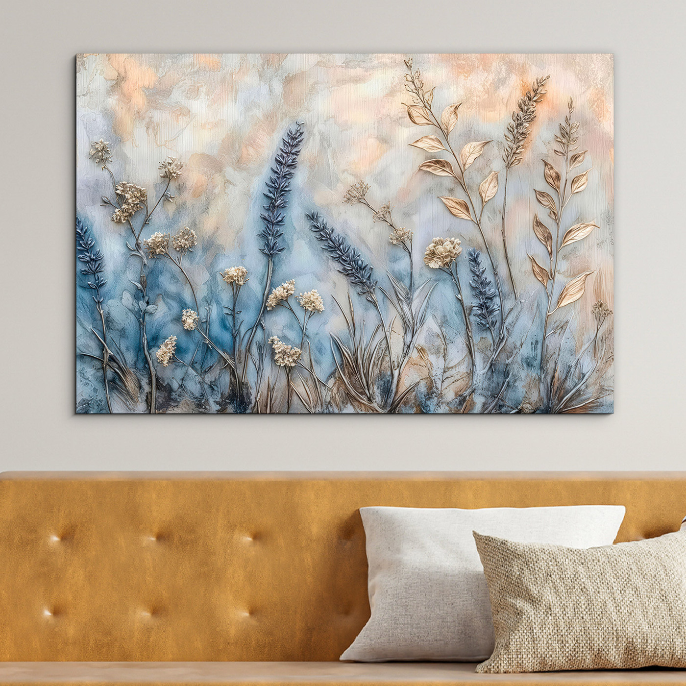 Flower picture on wood - Stems