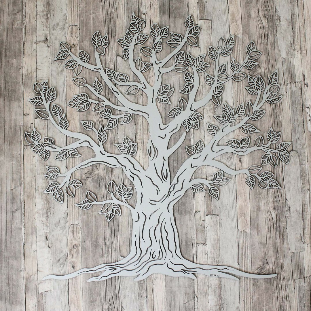 Wooden Tree of Life on the Wall - Malkuth | Silver