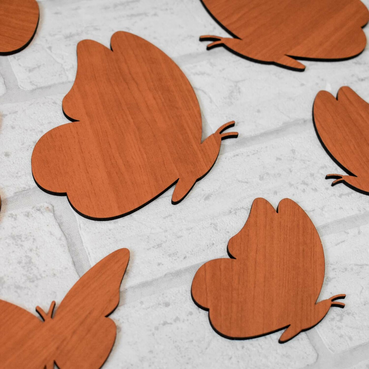 Decorative 3D Butterflies on the Wall 6 pcs | Cherry