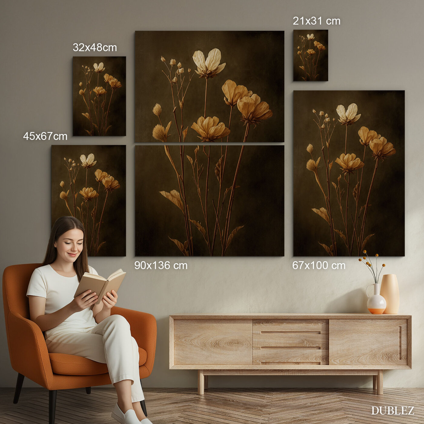 Vintage obraz na stenu - Kvety v čase | 90x136 cm