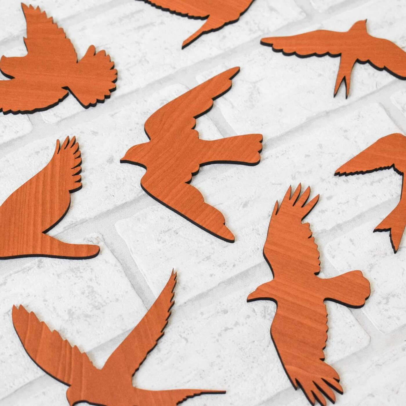 Madár dekorációk - 6 db falmatrica | Cseresznye