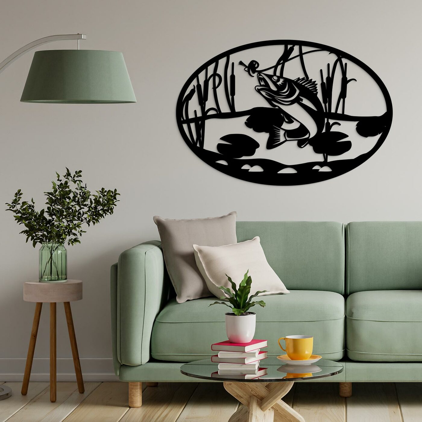 Fishing Gift - Picture of Fish on the Hook | Black