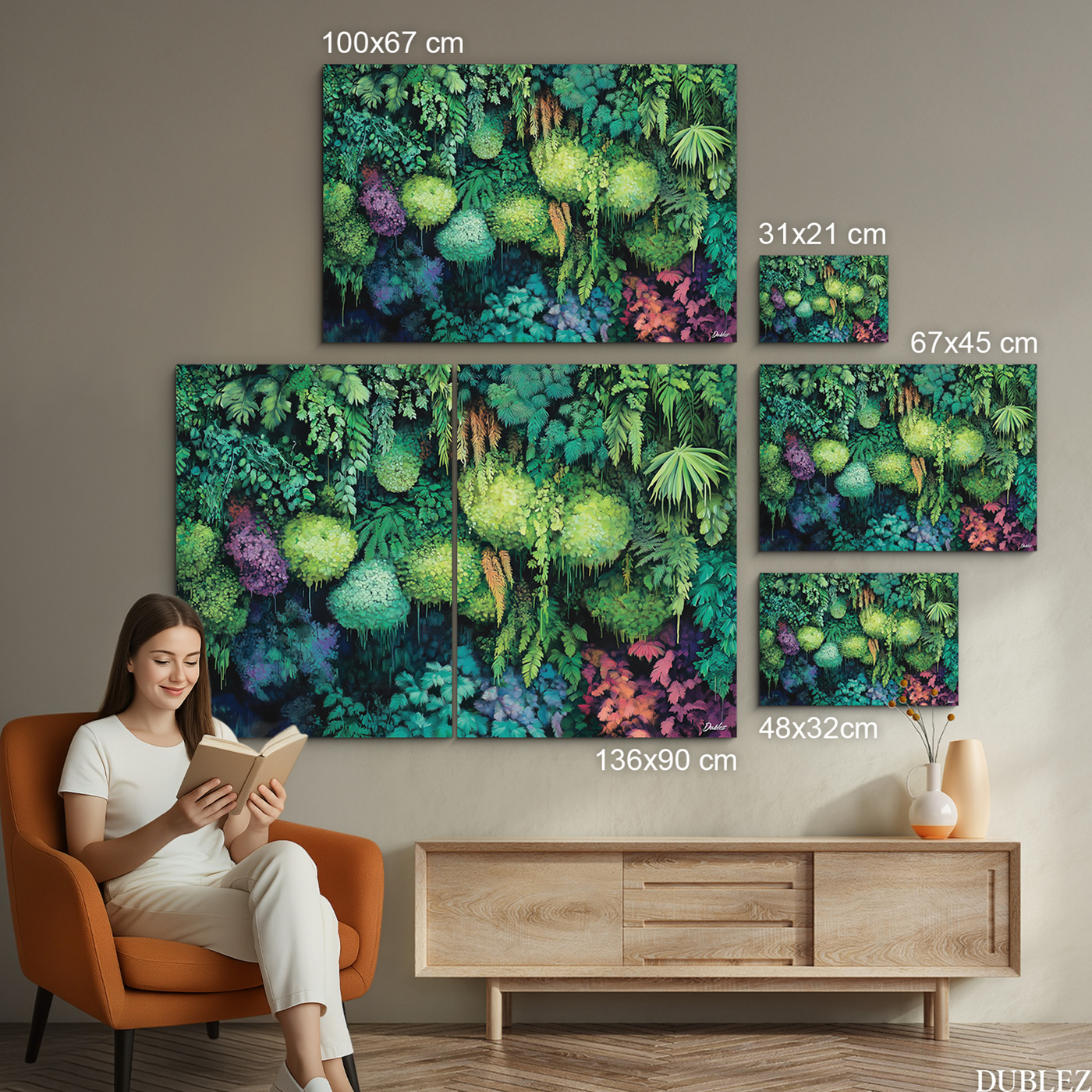 Zelený obraz machu - Tropical