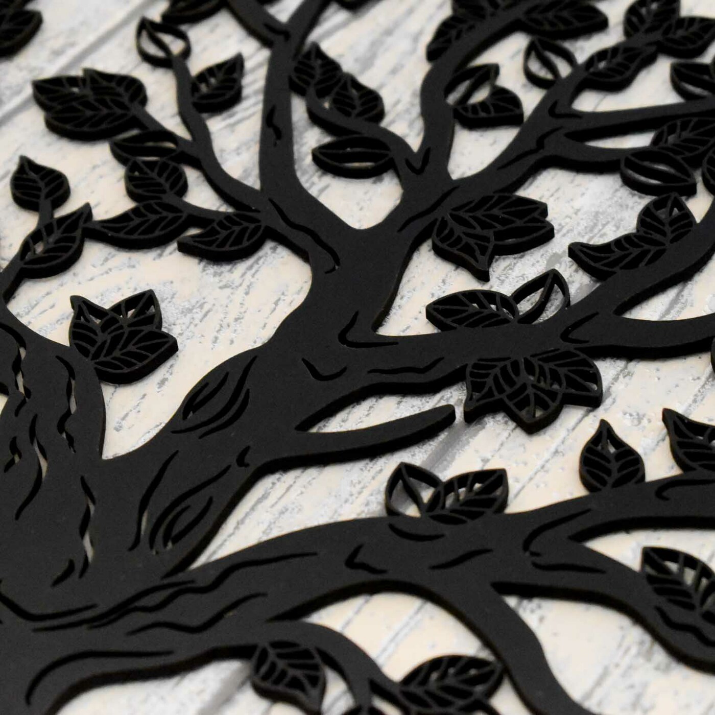 Wooden Tree of Life on the Wall - Malkuth | Black