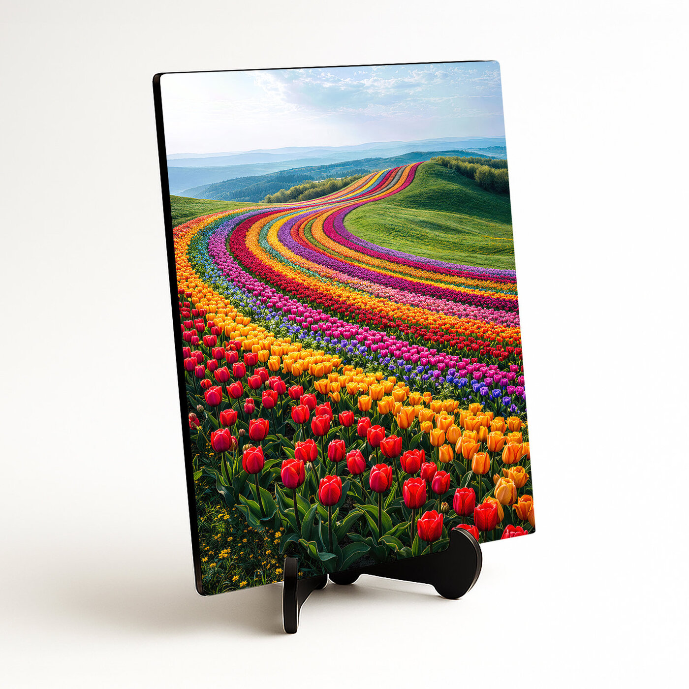 Wooden picture - Tulip field