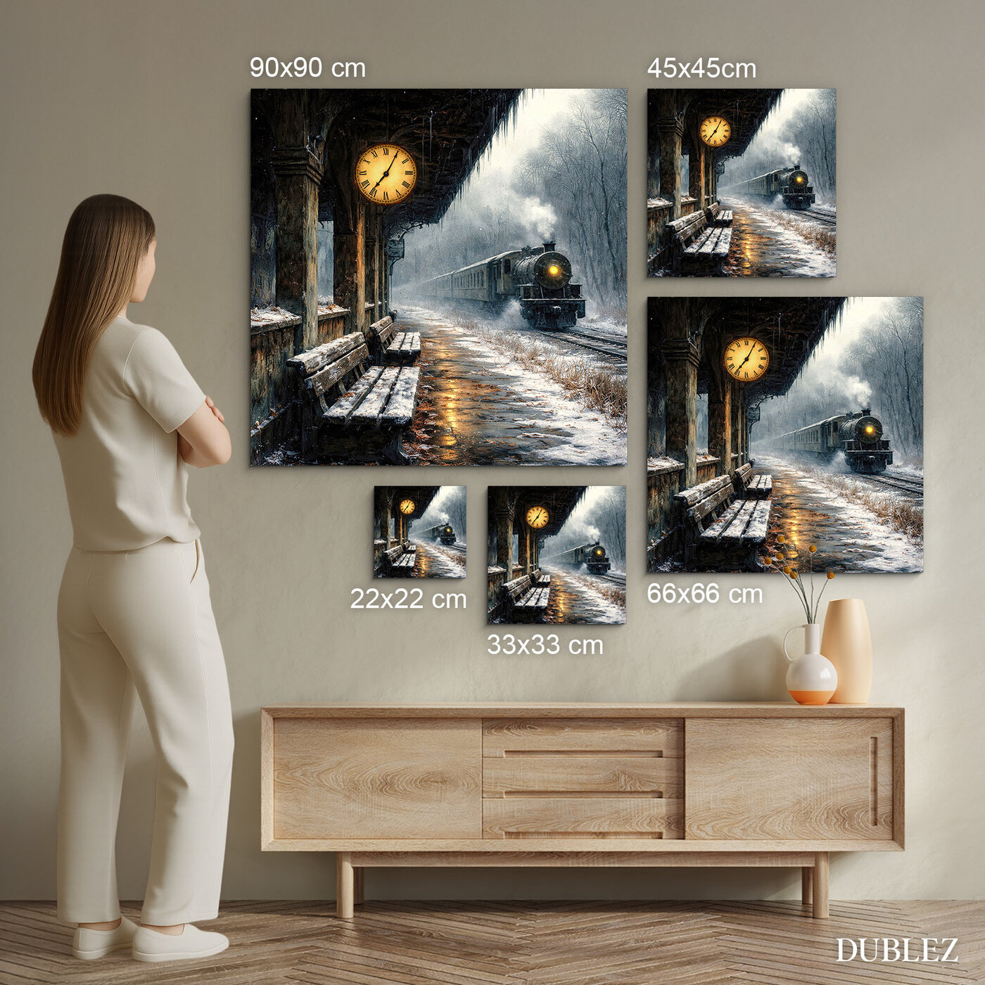 Drevený obraz vlaku - Posledná zastávka