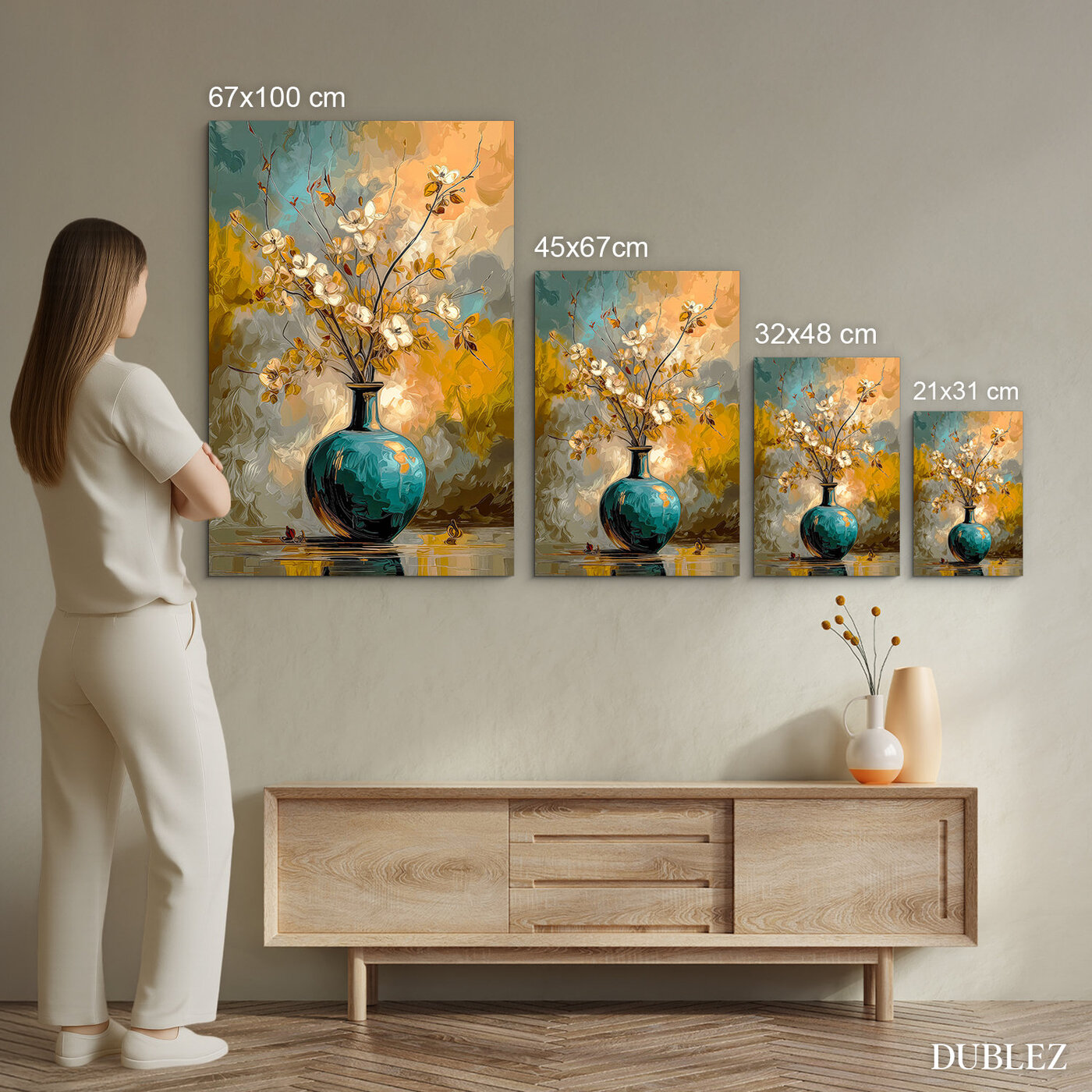 Umelecký obraz - Zlatisté kvety vo váze