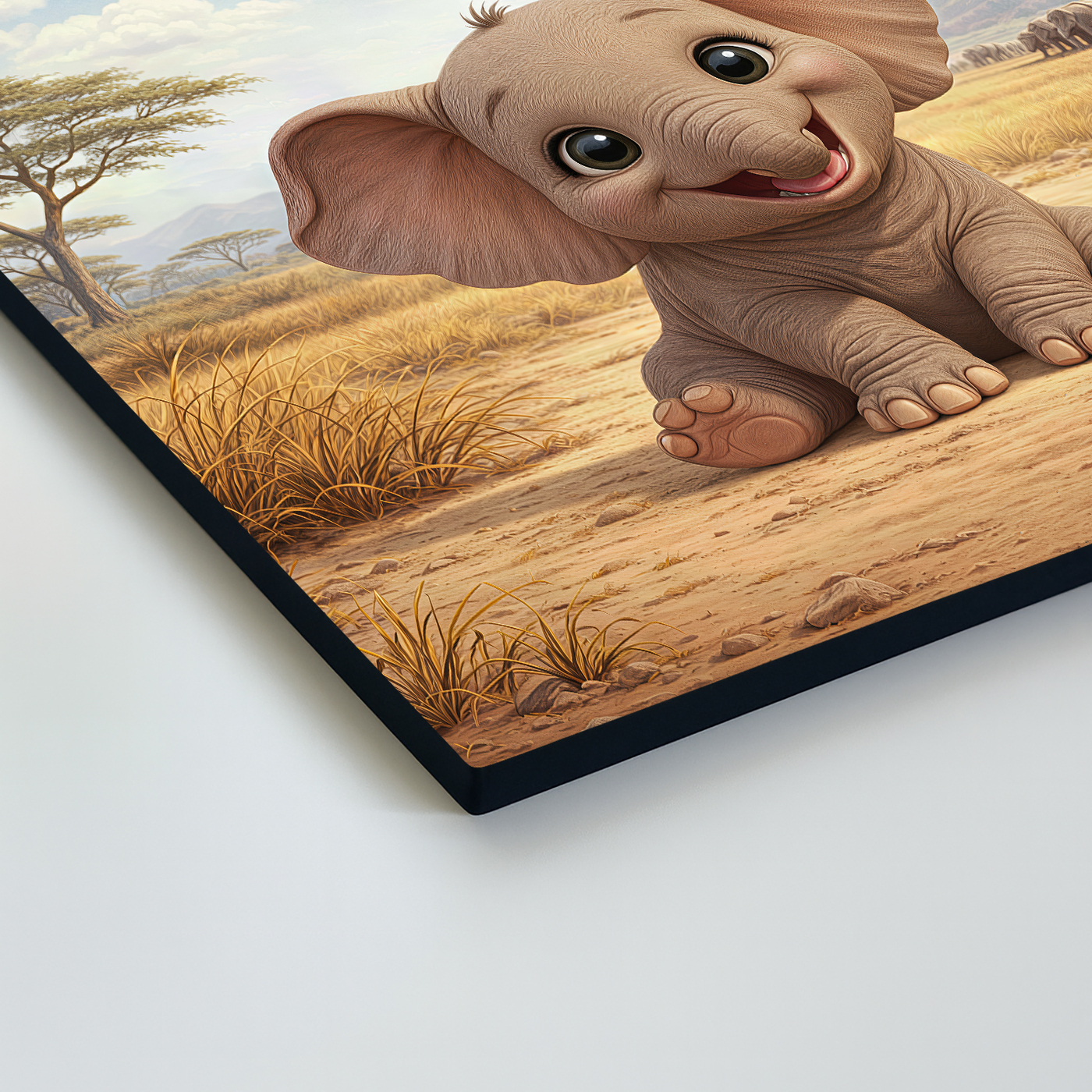 Drevená dekorácia pre deti - Sloník na savane