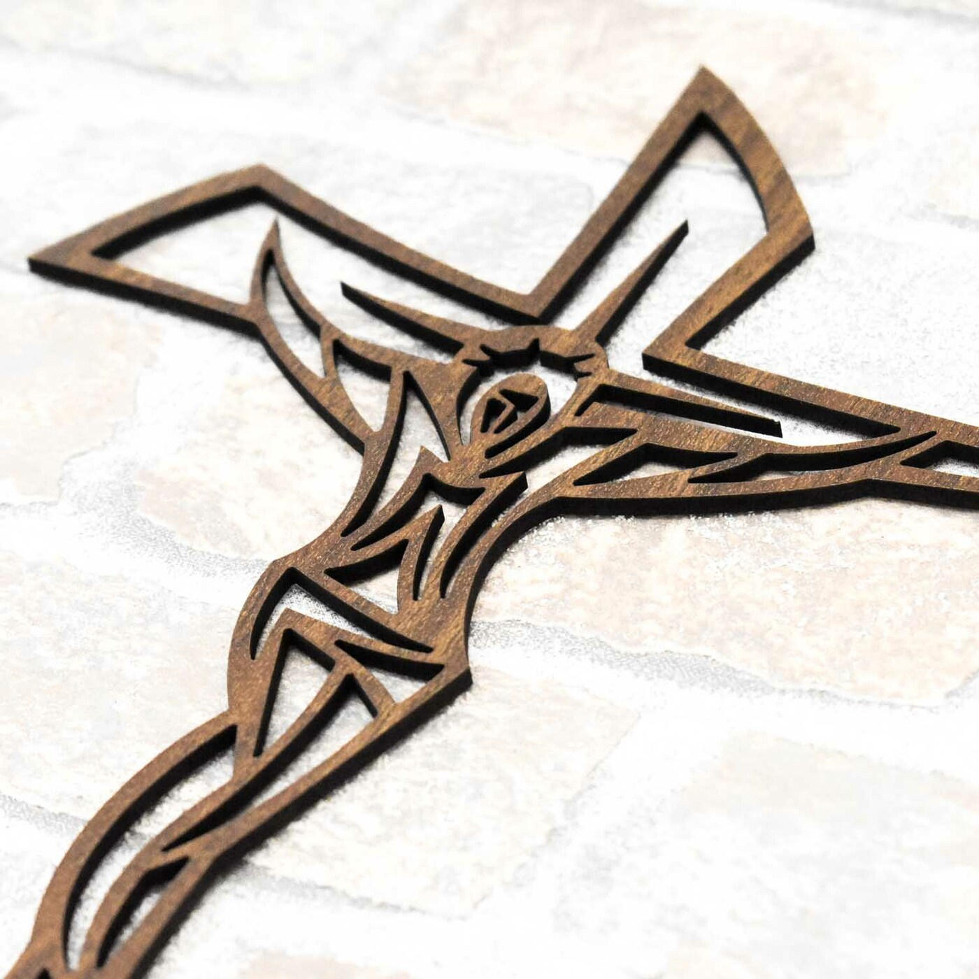 Modern Cross on the Wall | Walnut
