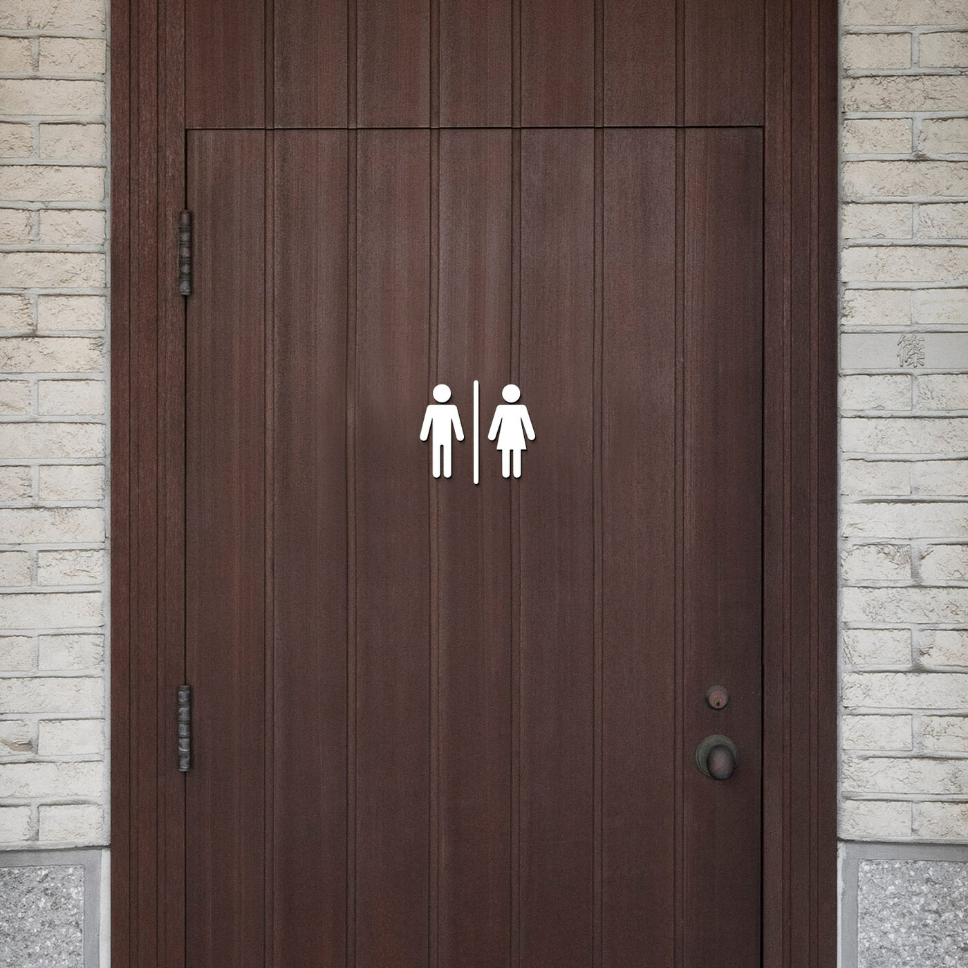 Wooden Pictograms for WC - Men / Women | White