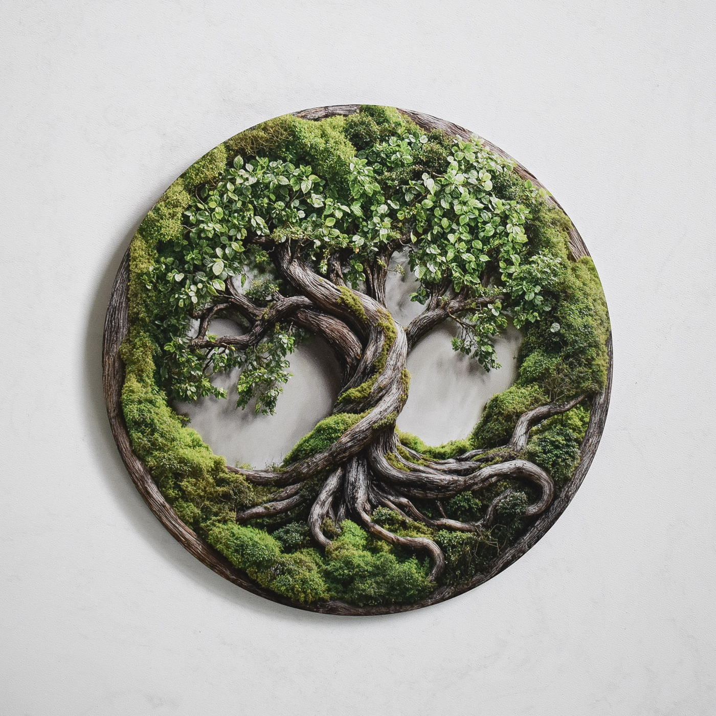 Machový strom života - Luxusná imitácia na dreve