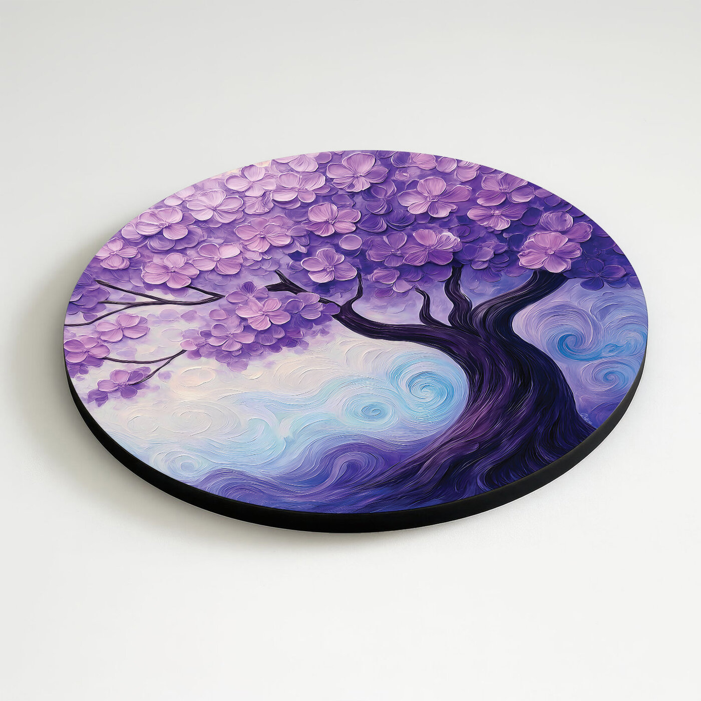 Drevený obraz stromu - Fialový sen