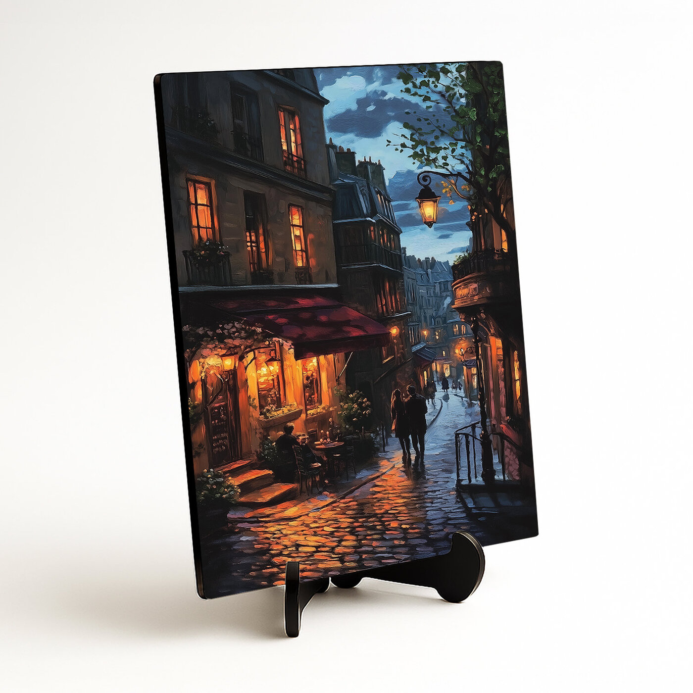 Romantický obraz na stenu - Nočná prechádzka mestom