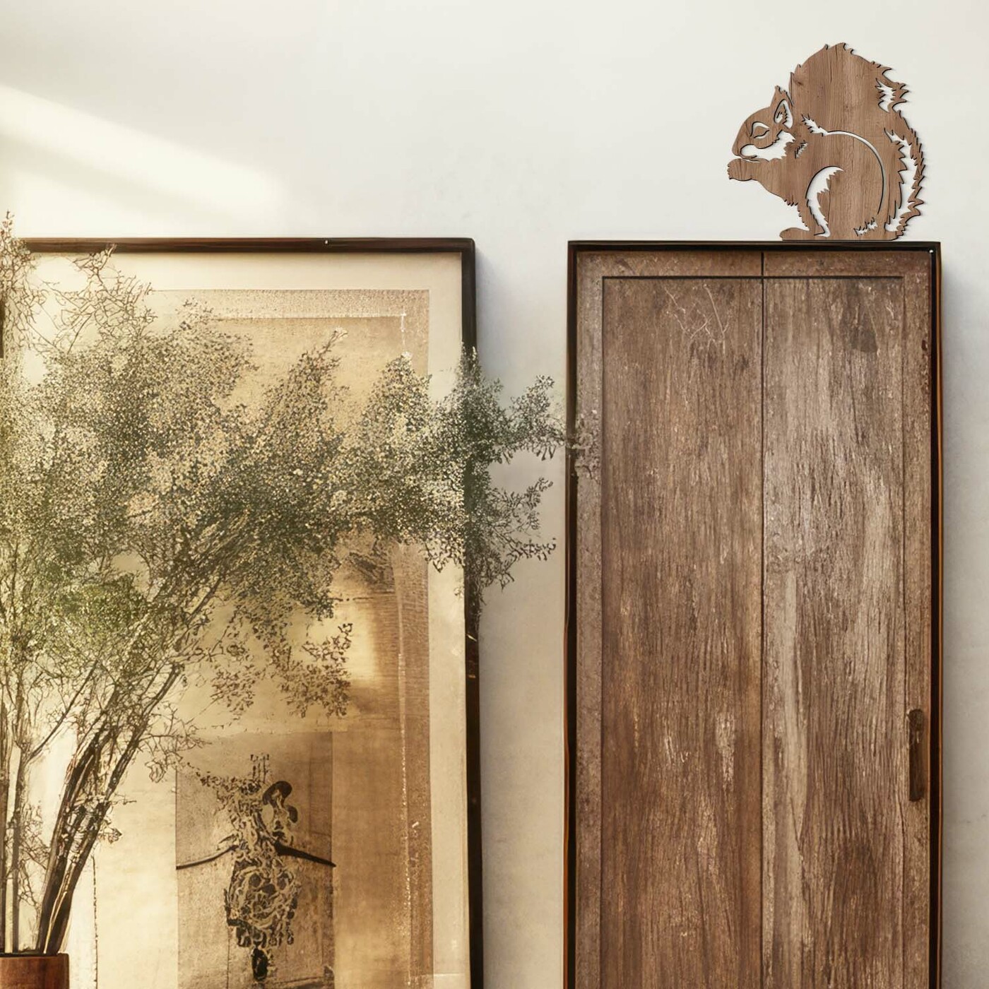 Wooden Sticker - Squirrel | Tobacco Oak