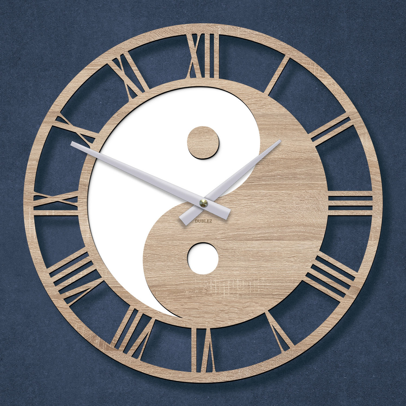 Nástenné hodiny s obrazom Jin jang  | Dub Sonoma