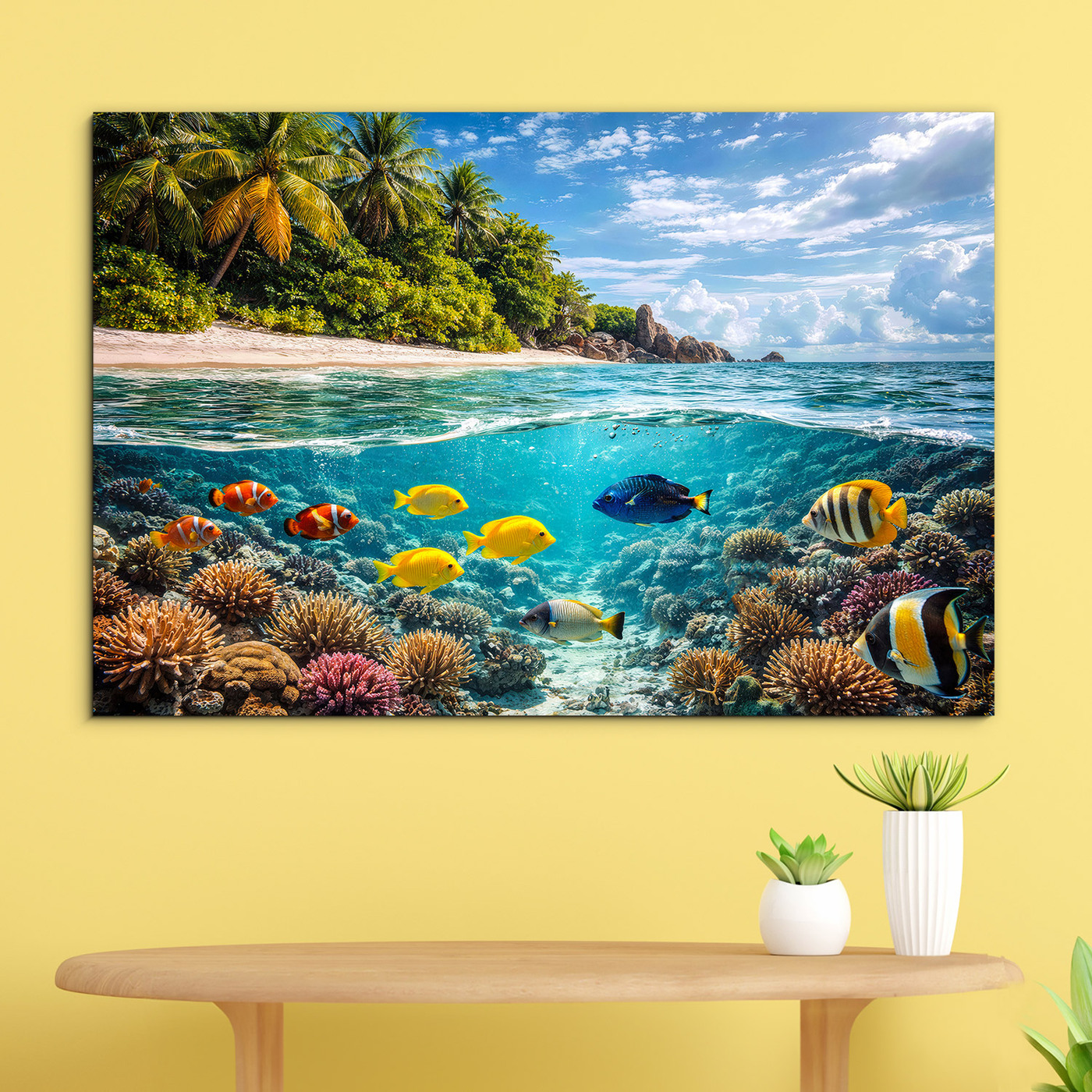 Drevený obraz rybiek - Podmorský svet