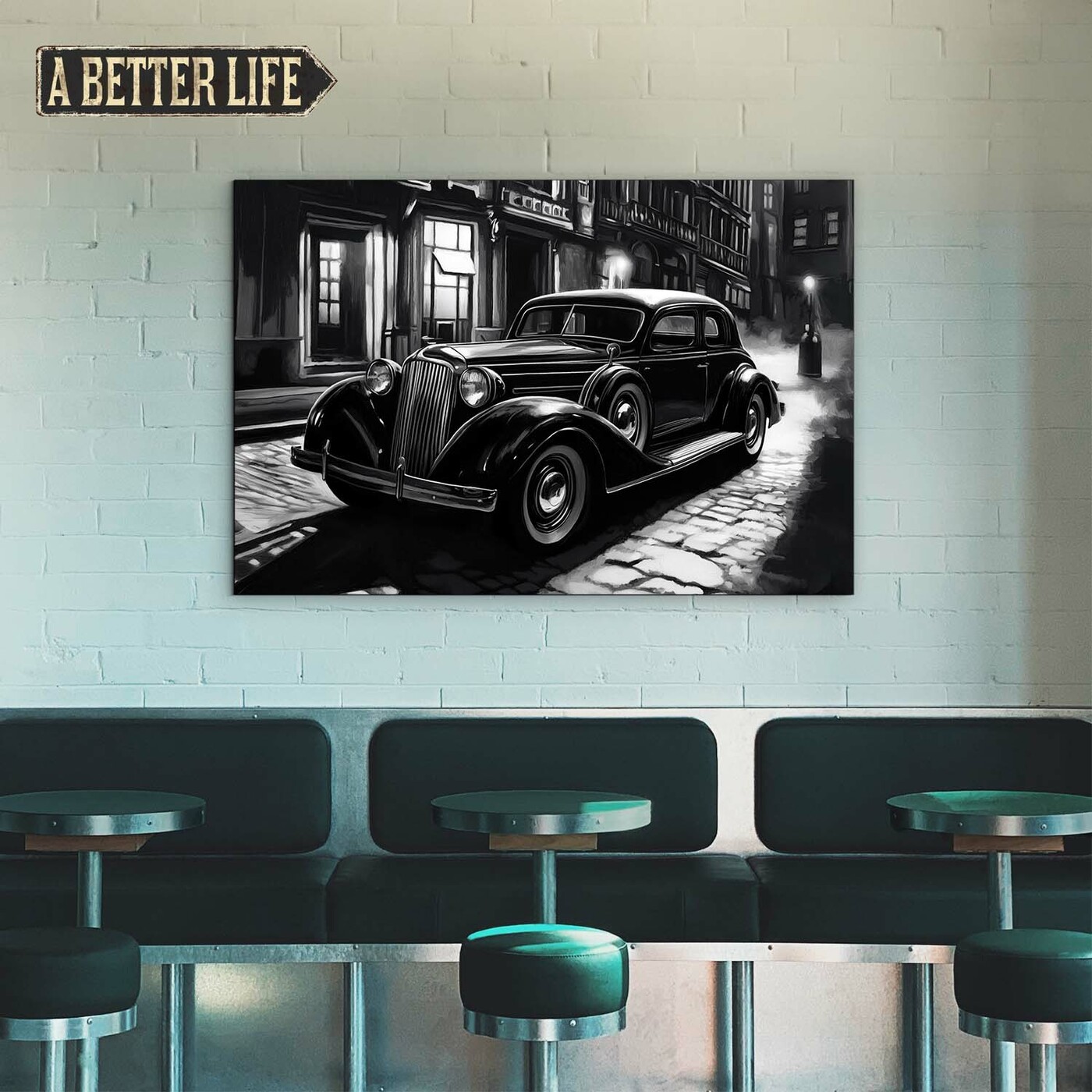 Čiernobiely obraz - Retro auto