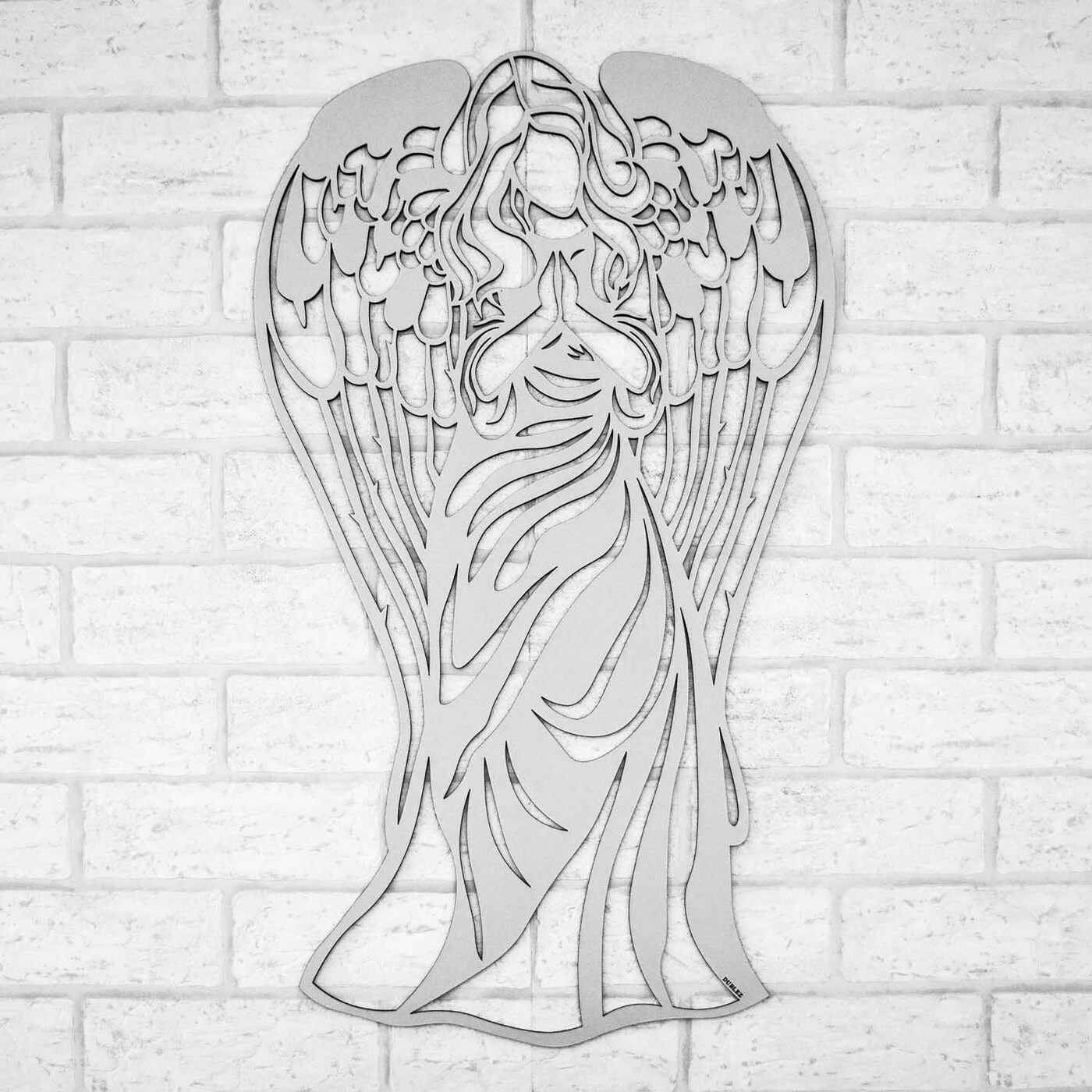 Wooden Angel on the Wall - Protector | Silver