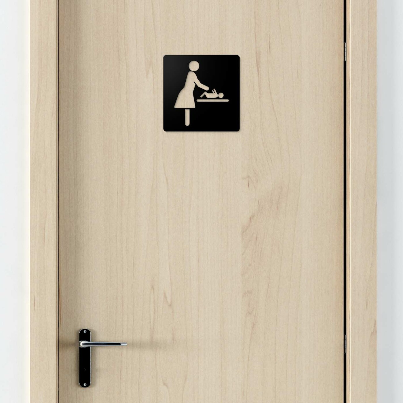 Wooden Door Sign - Changing Table | Black