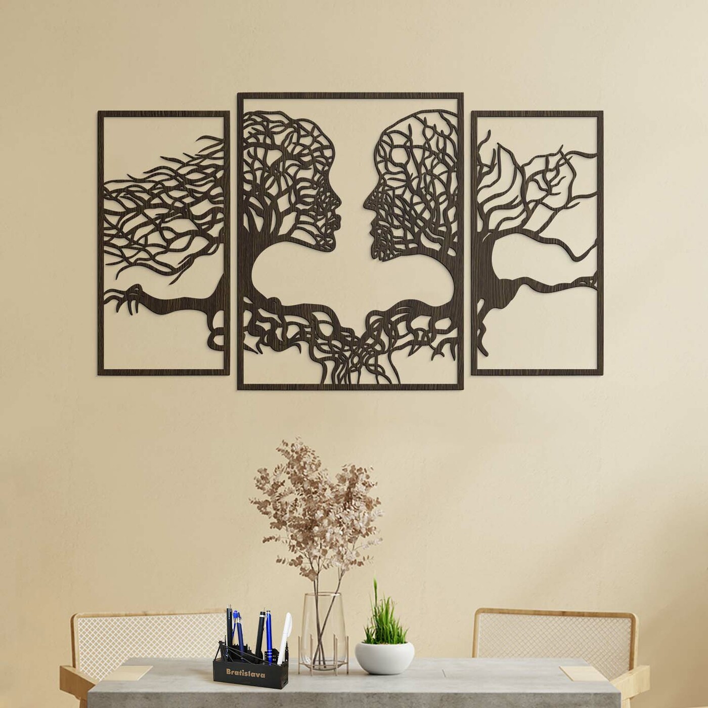 3-piece Wall Art - Entity of Trees | Wenge