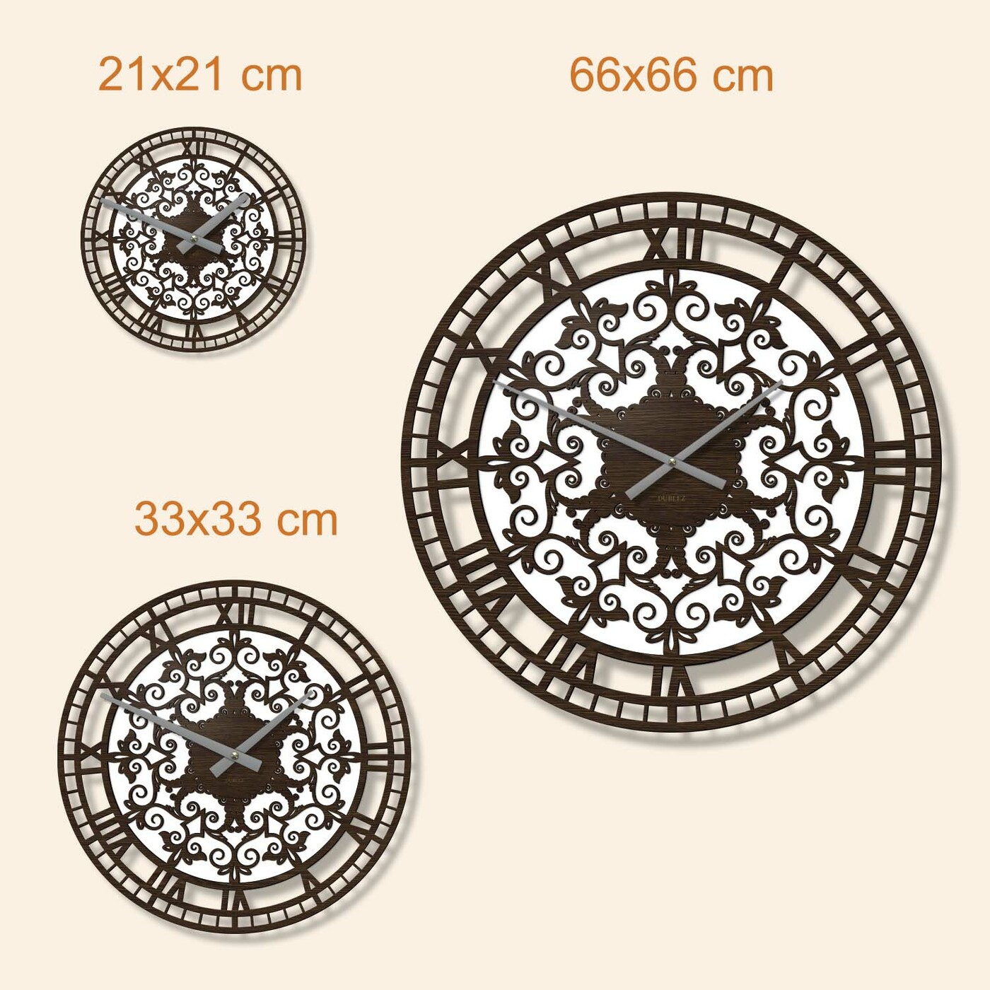 Drevené nástenné hodiny - Ornamenty