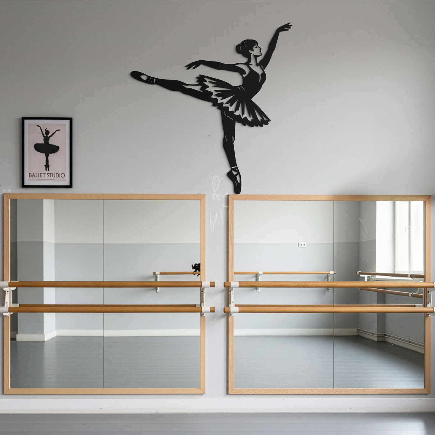Drevená dekorácia na stenu - Baletka | Čierna
