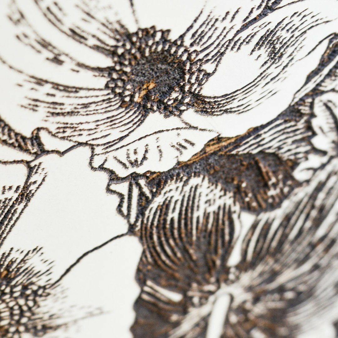 Modern Wall Art for the Living Room - Spring Flowers | White