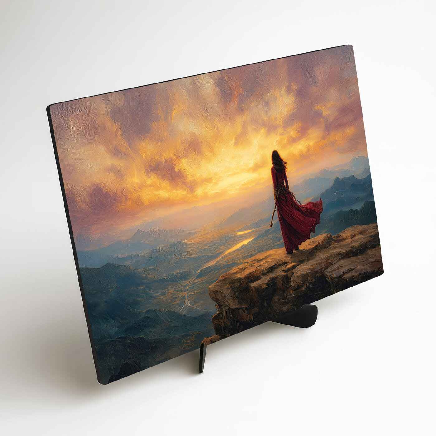 Symbolic image of a woman in red - Key to destiny