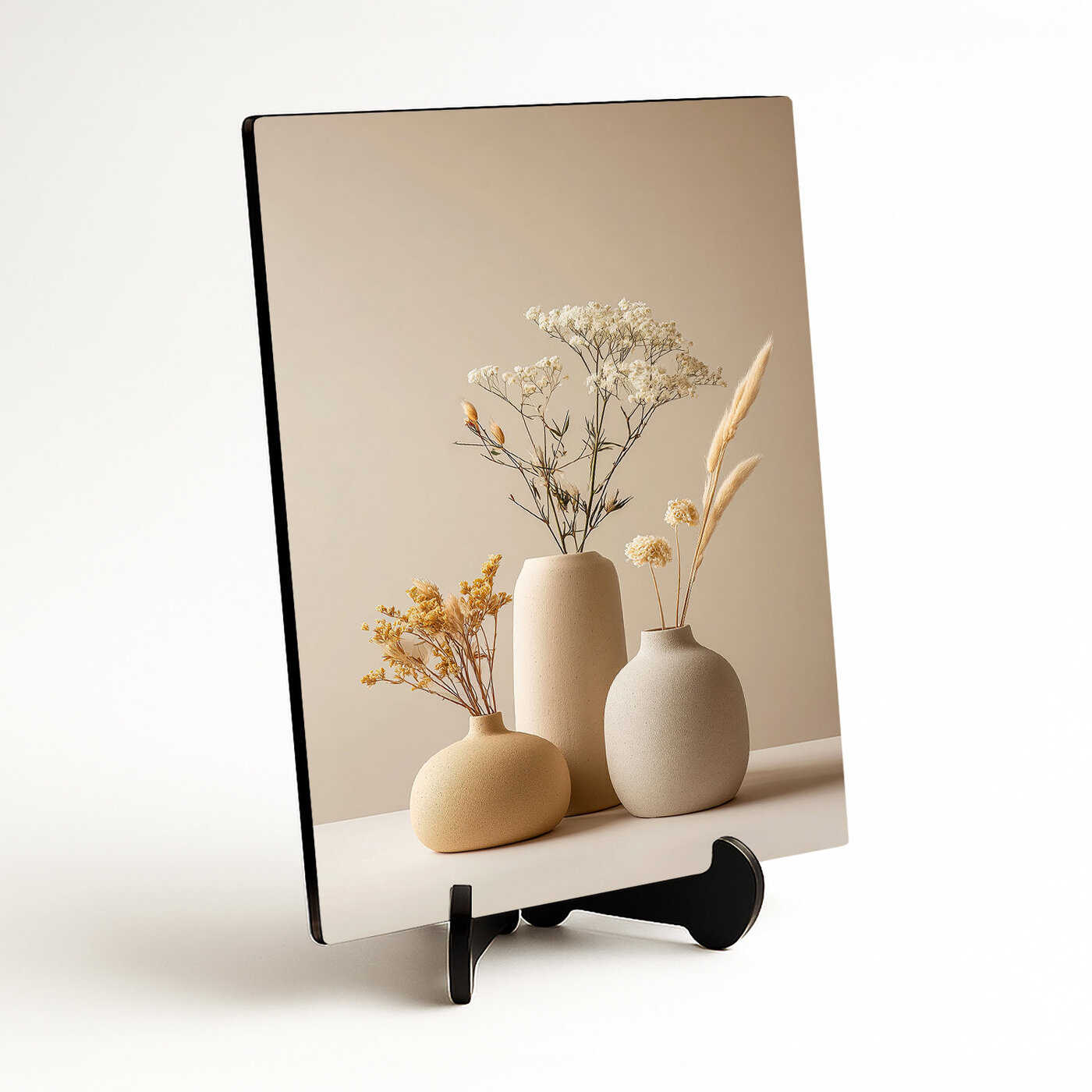 Minimalistický drevený obraz - Vázy