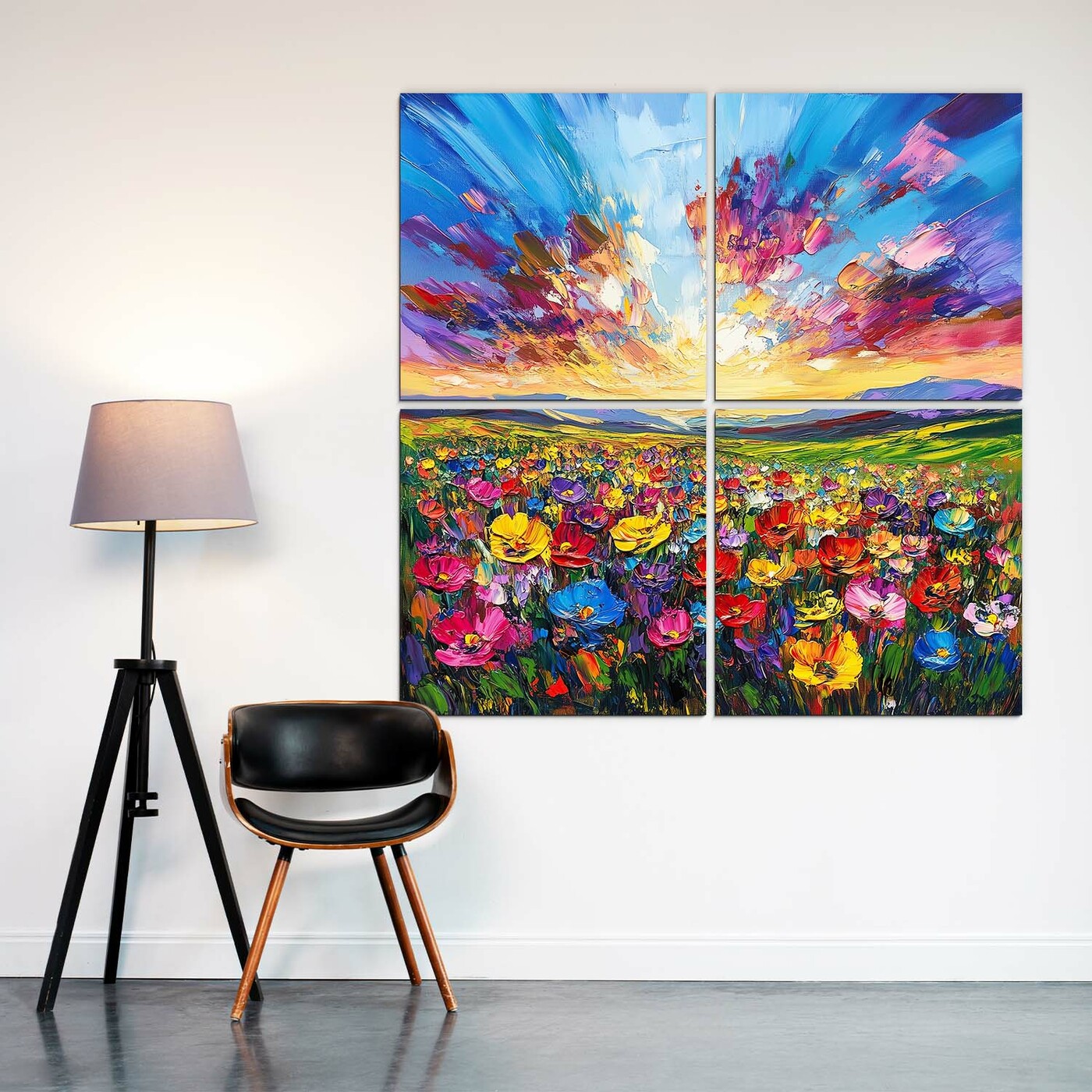 Wooden Wall Art - Meadow | 134x134 cm
