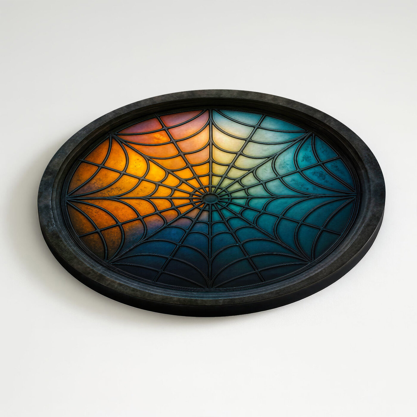 Színes kör alakú kép pókhálóval - Wednesday