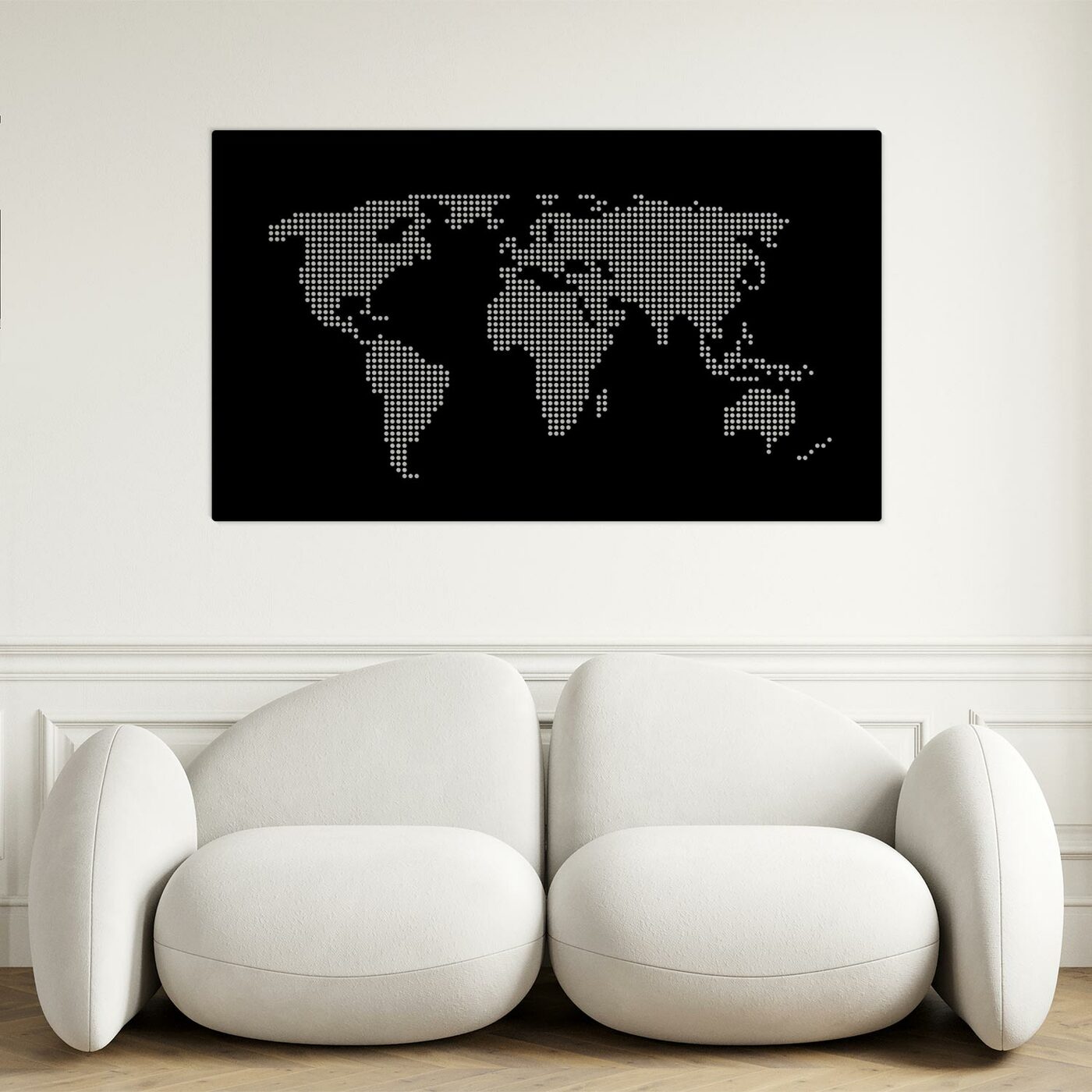 Modern Wall Art - World Map | Black