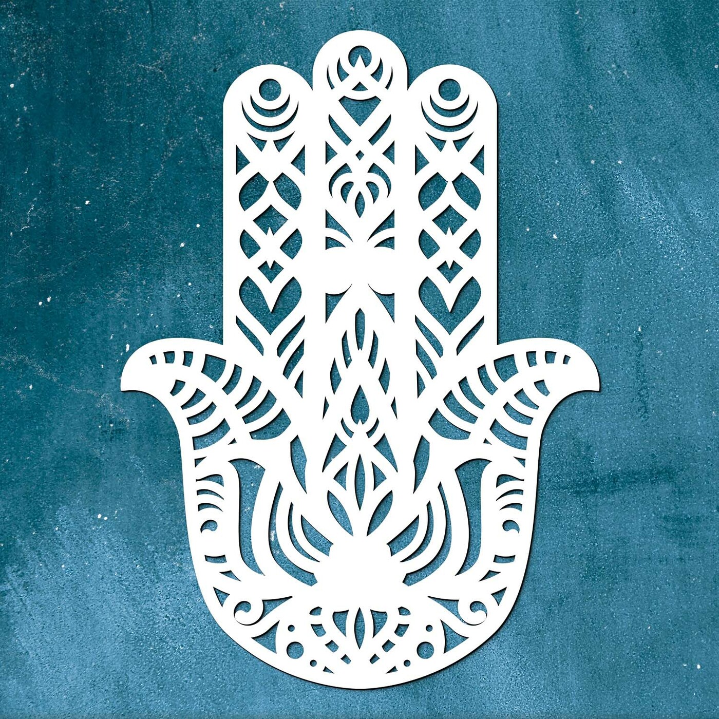 Wooden Wall Decoration - Hamsa | White