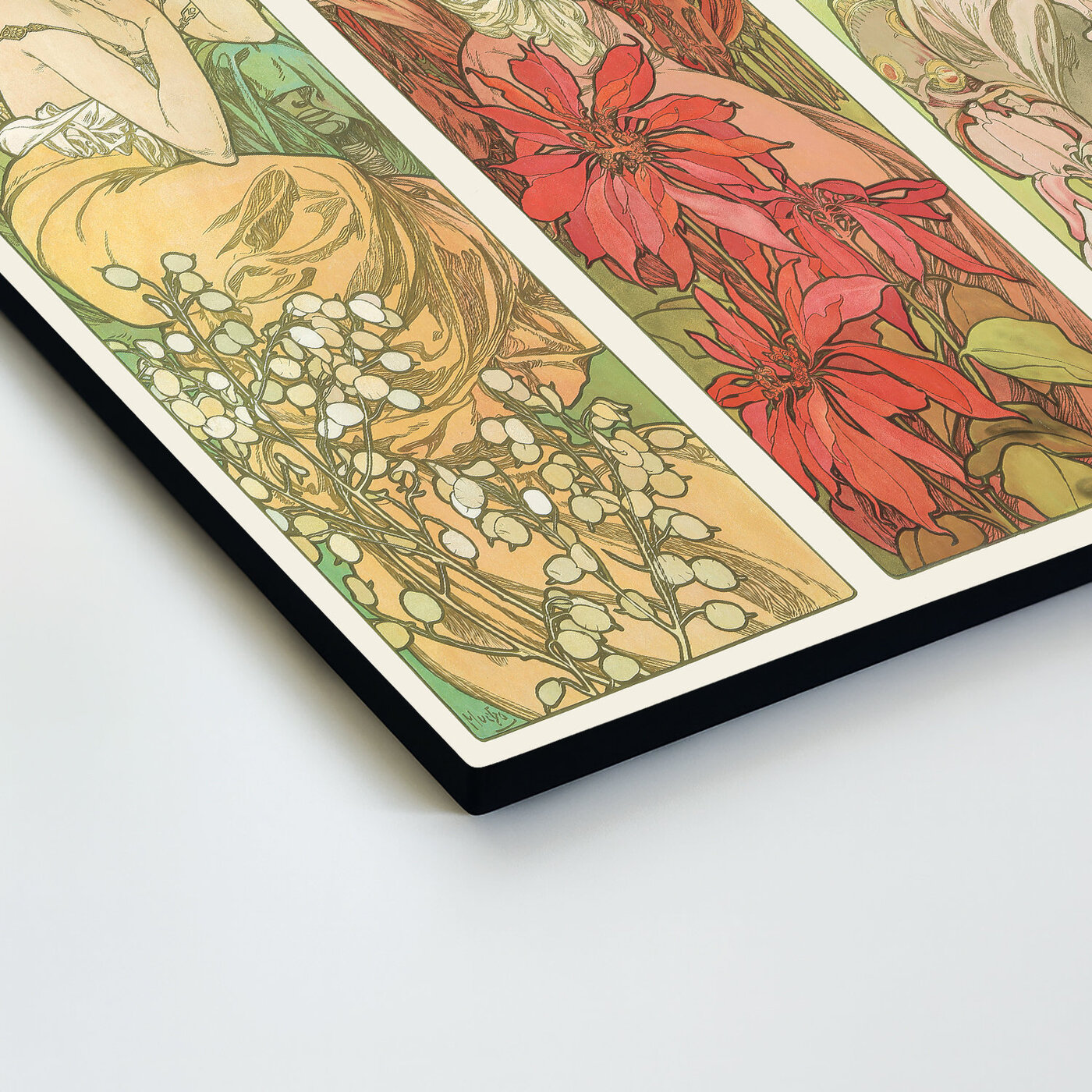 Tablou pe lemn Alfonz Mucha - Les Fleurs