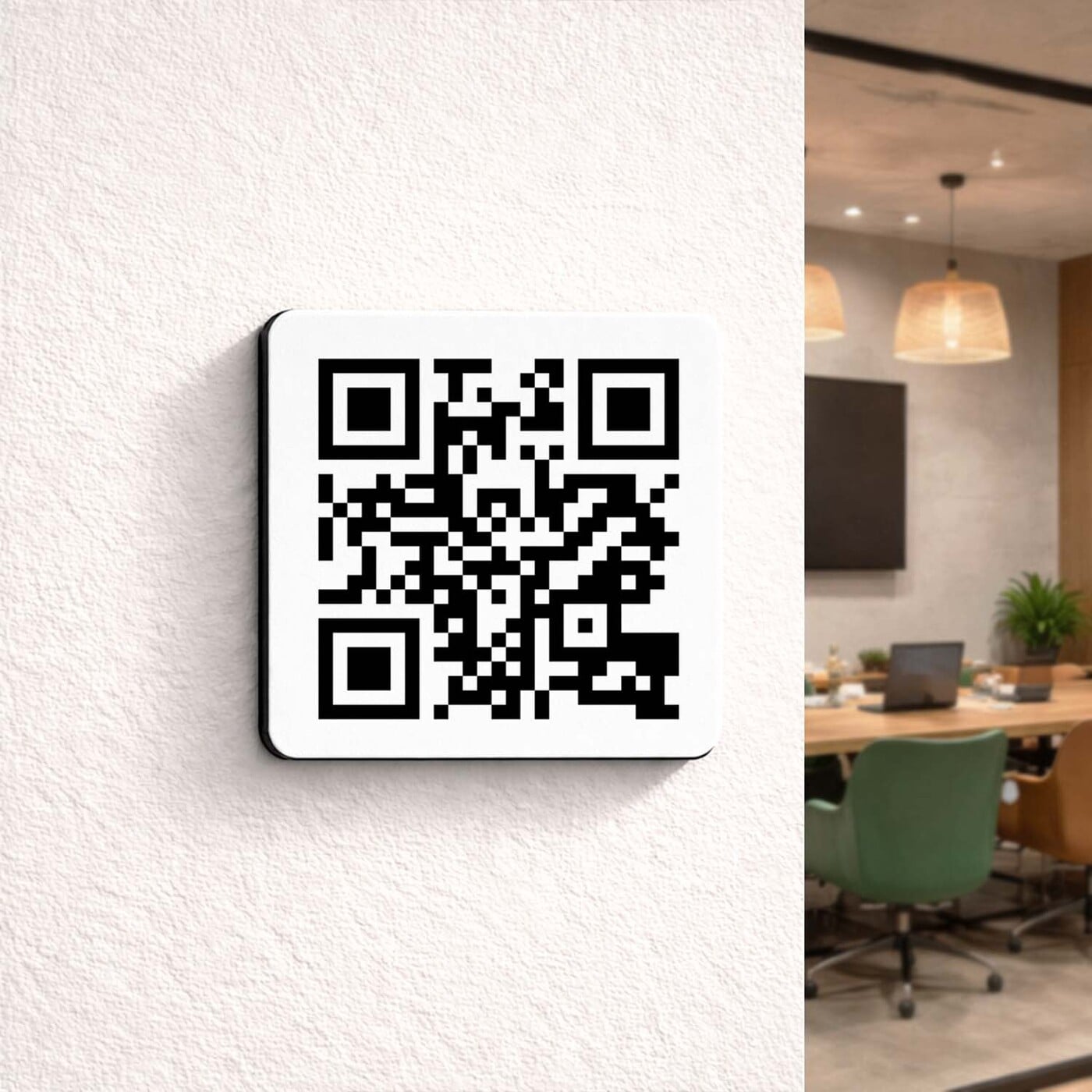 Plăcuță din lemn cu cod QR personalizat