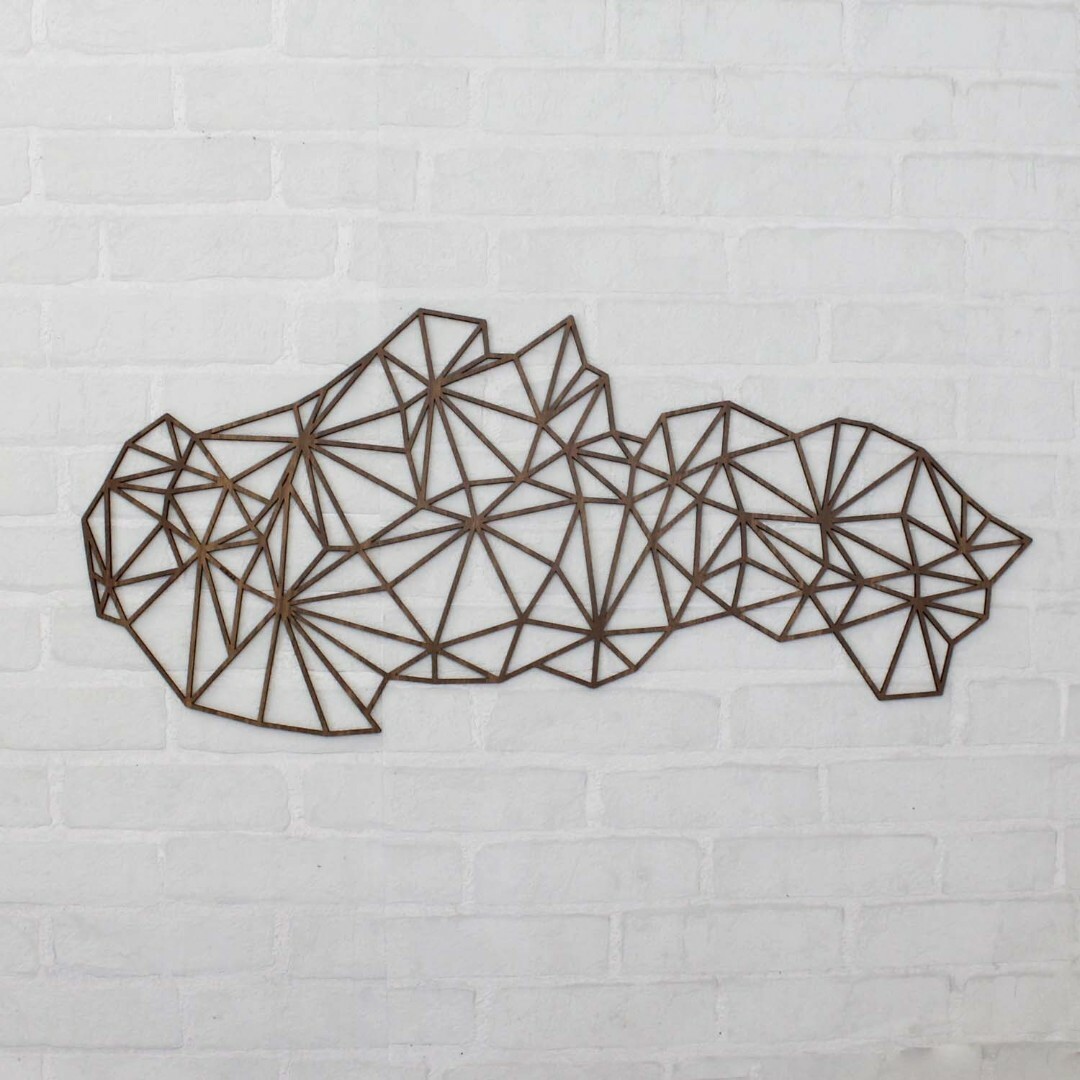 Polygonálna mapa Slovenska na stenu  | Orech